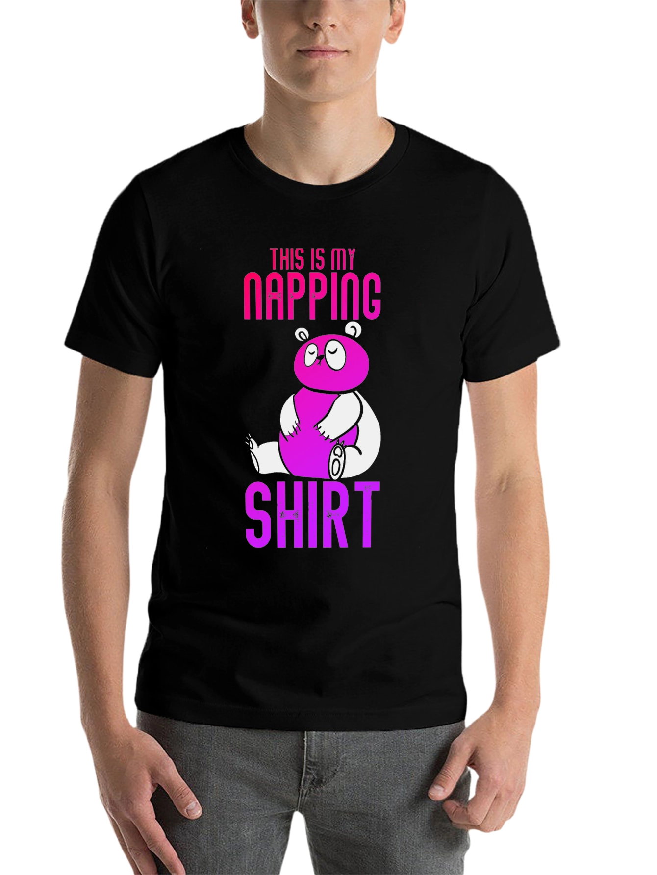 Black Napping Shirt - Funny Panda Graphic Tee view 7