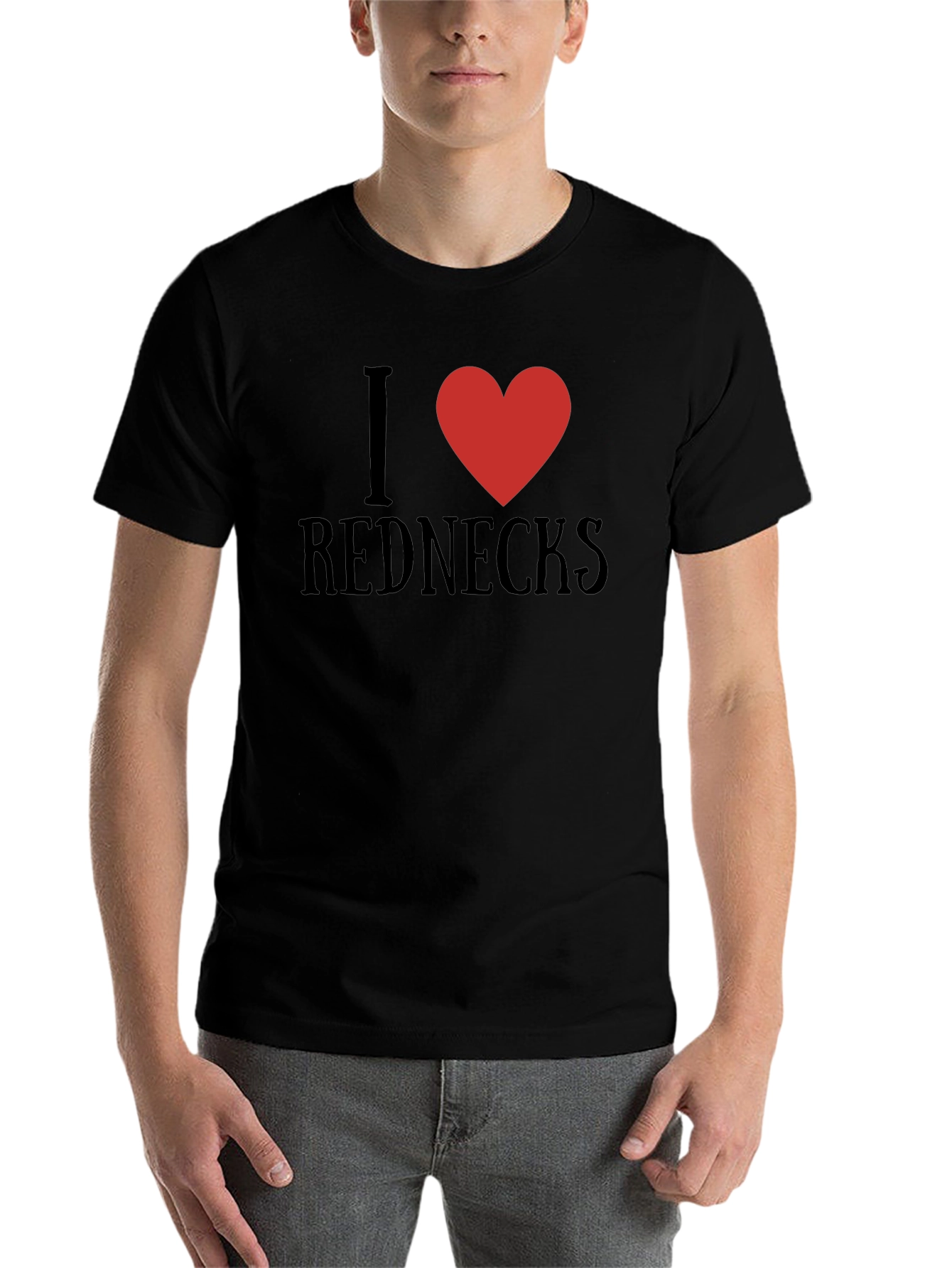 Black I Heart Rednecks Graphic Tee - Soft Cotton Blend view 7