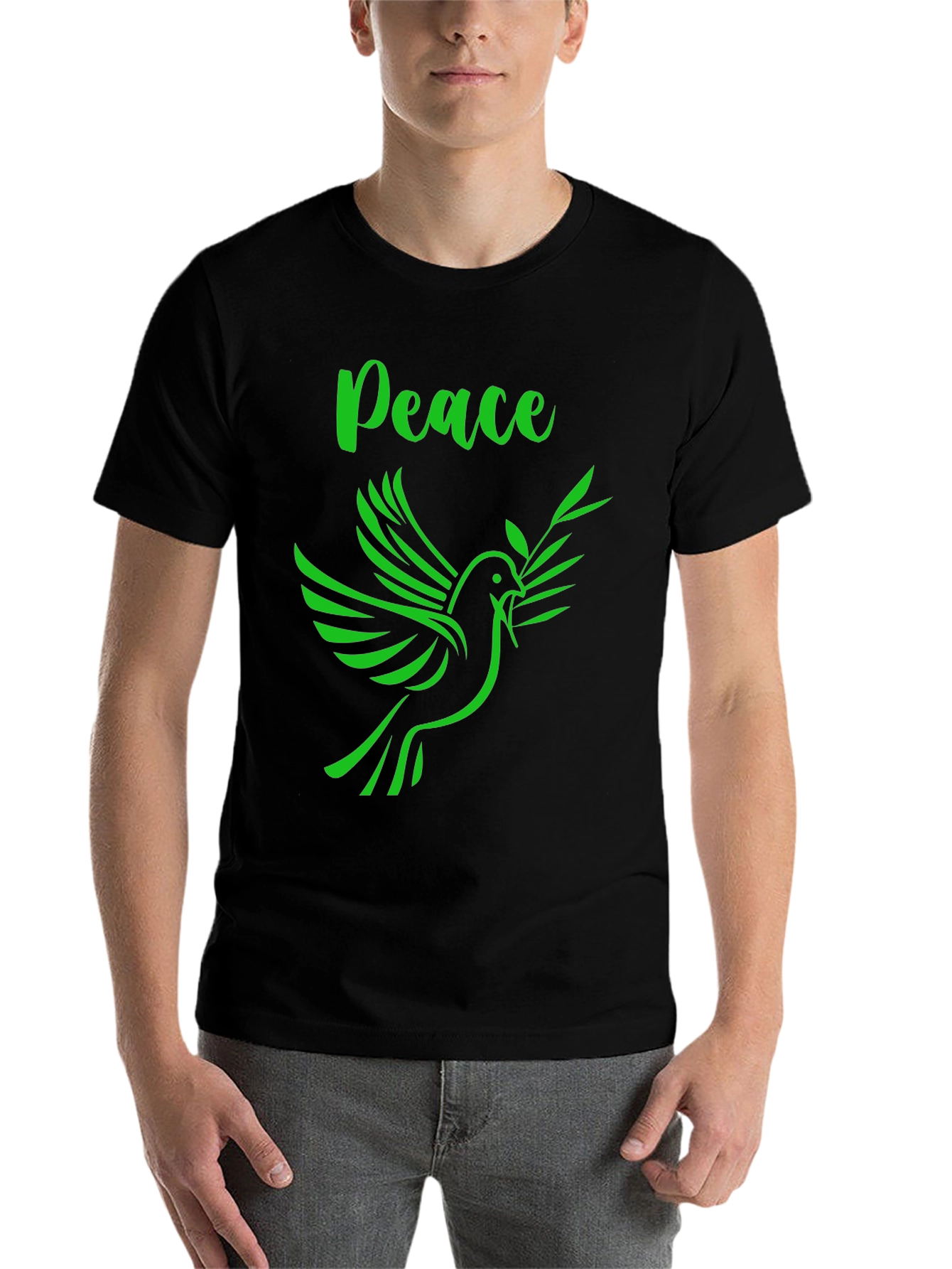 Black Peace Dove T-Shirt - Graphic Tee view 7