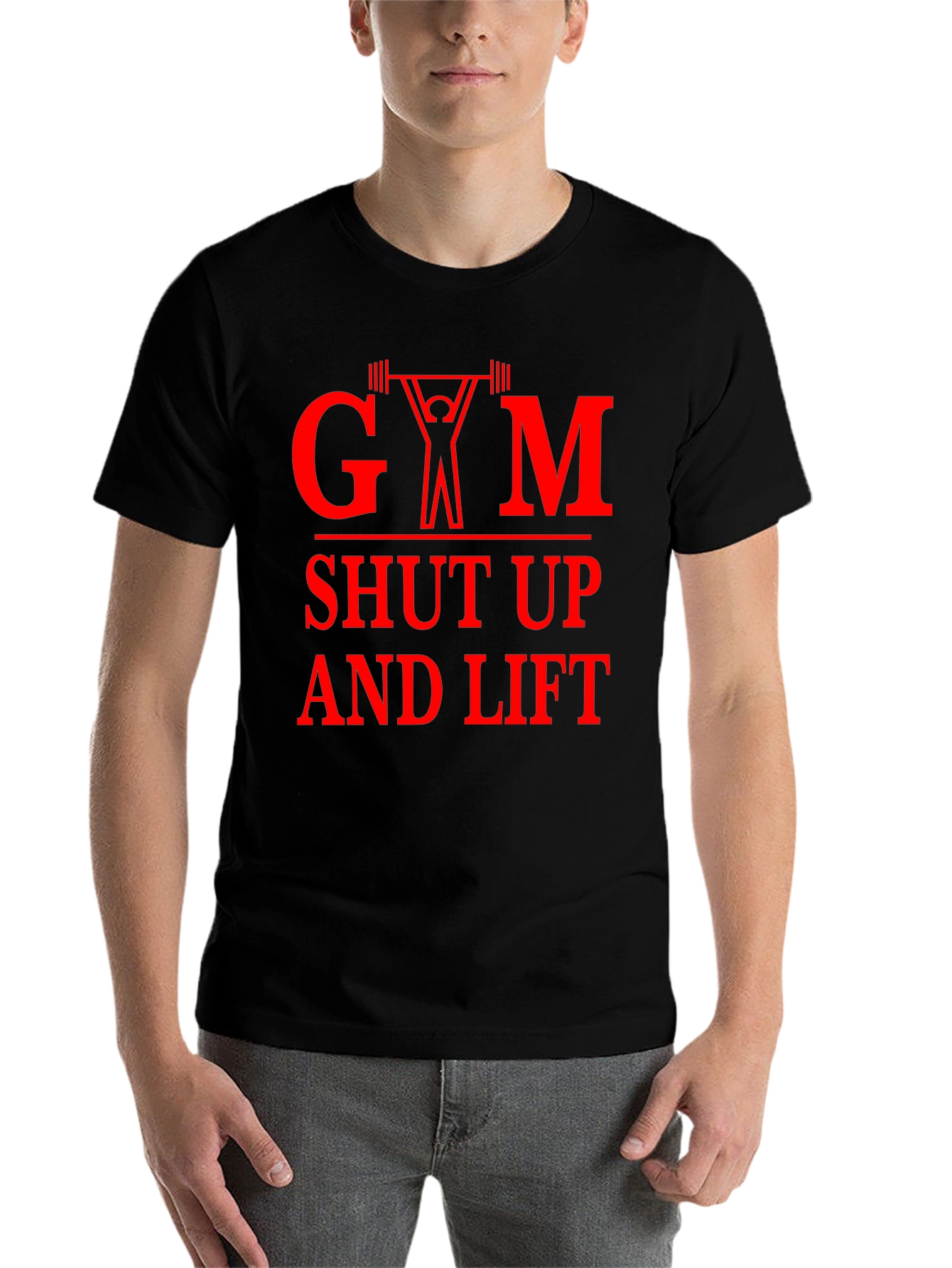 Black Gym Shut Up and Lift Graphic Tee view 7