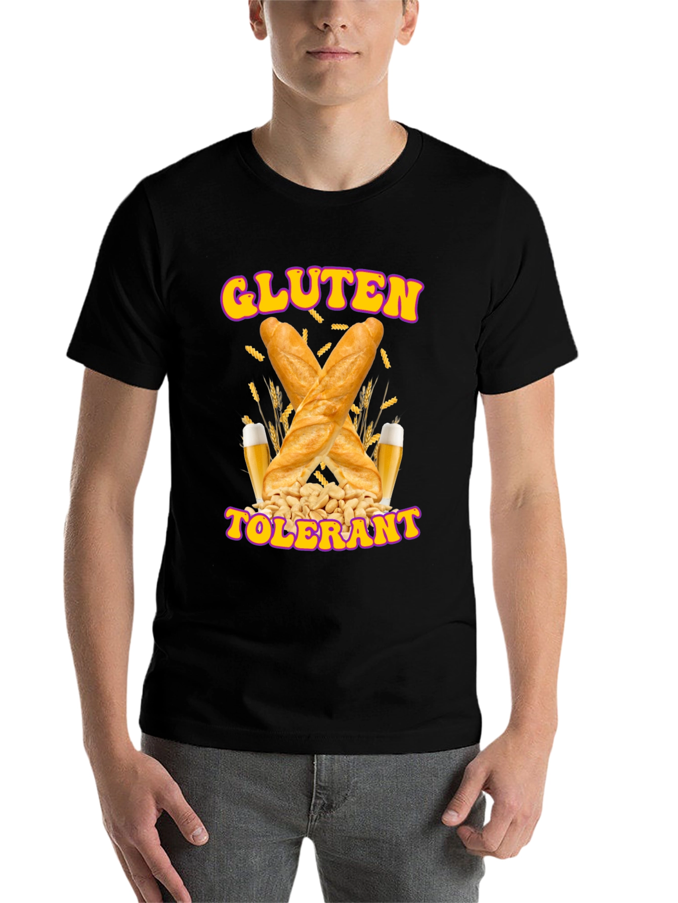 Black Gluten Tolerant Graphic Tee - Novelty T-Shirt view 7