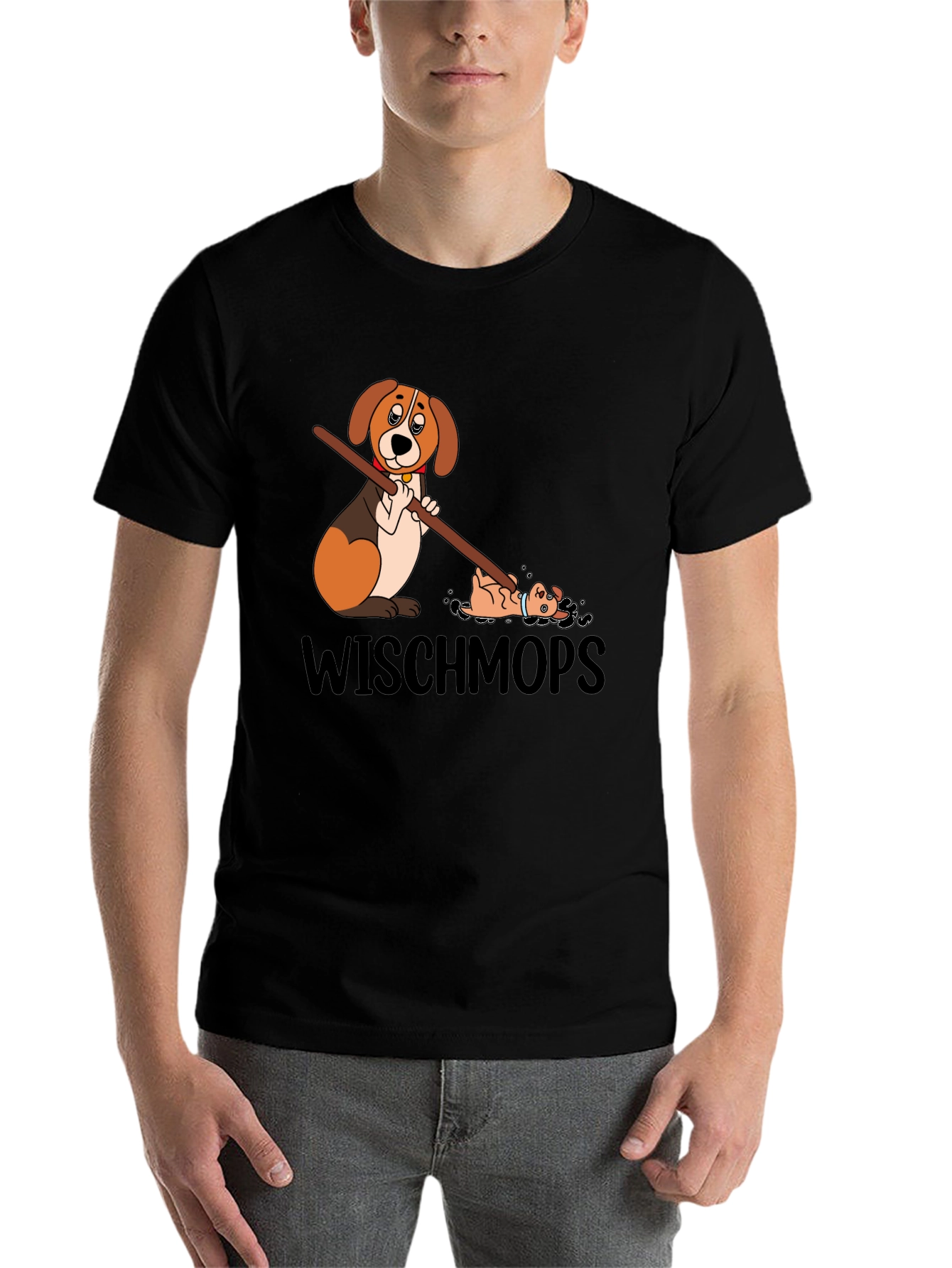 Black Wischmops Dog T-Shirt view 7