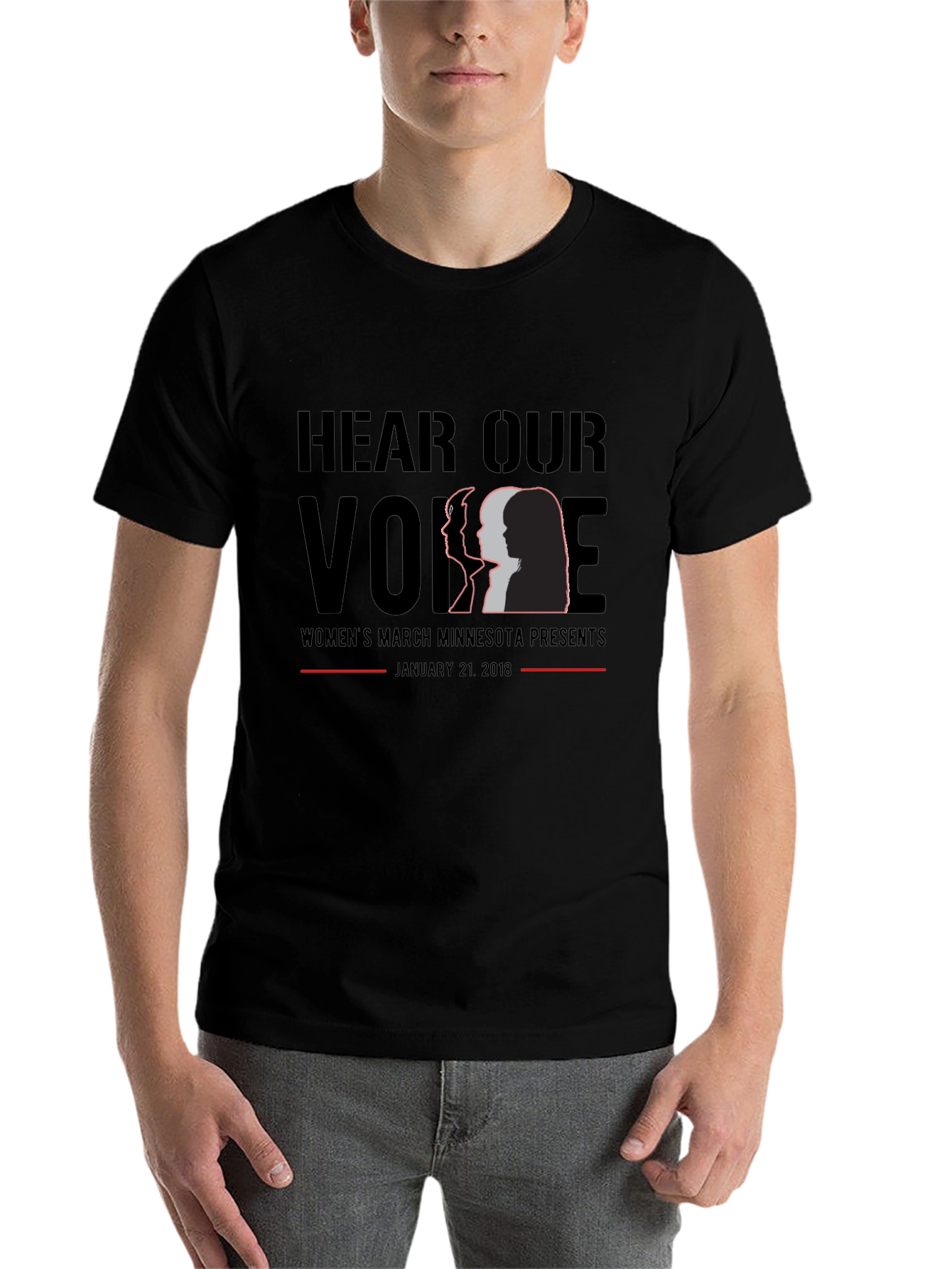 Hear Our Voice Women's March Black T-Shirt - 7