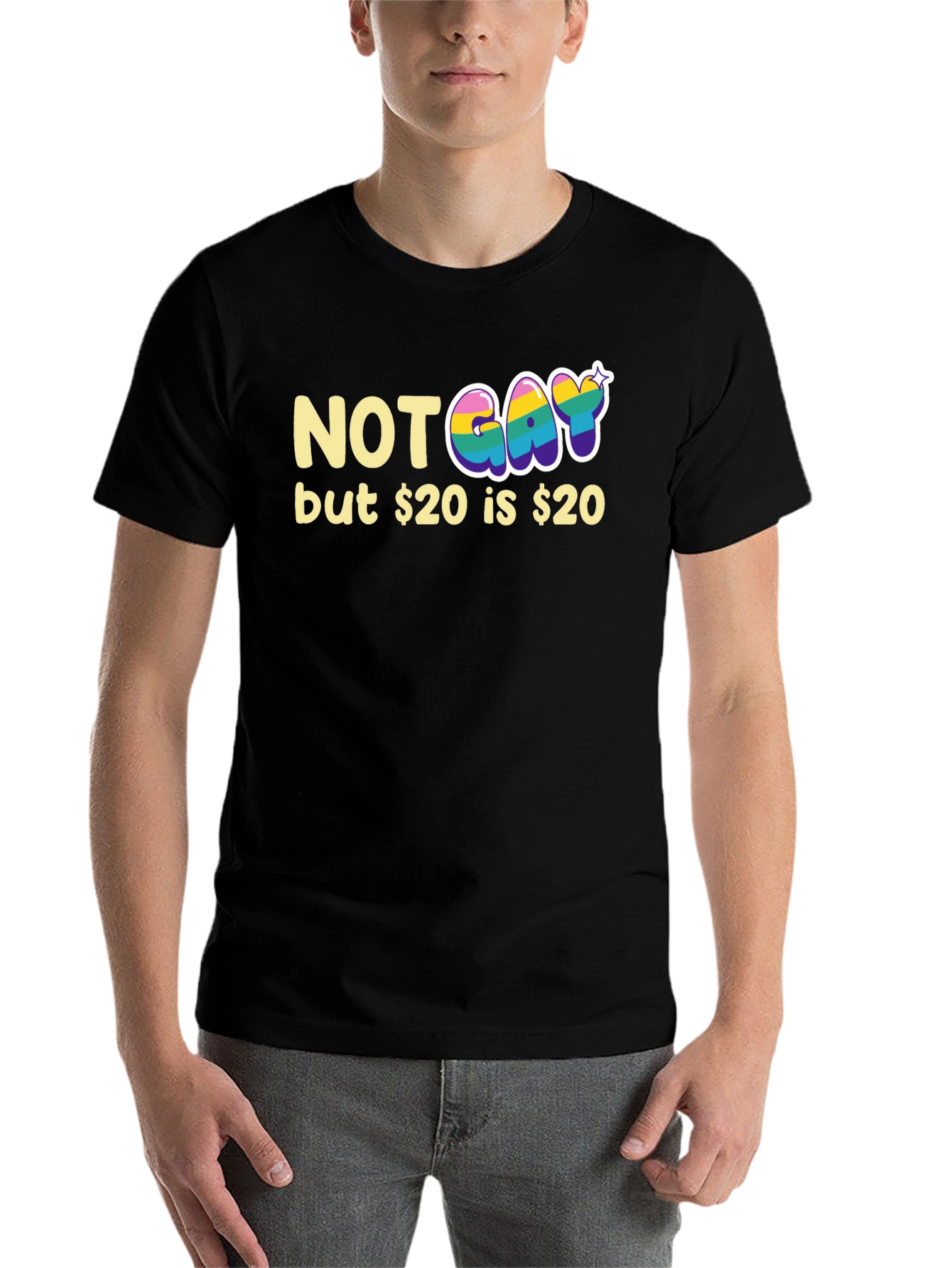 Black Not Gay but $20 T-Shirt Funny Graphic Tee view 7