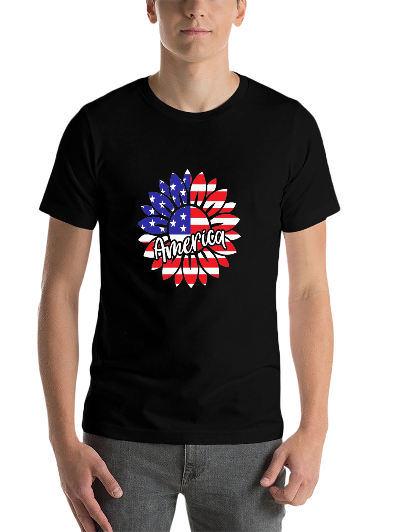 America Sunflower Graphic Tee - Patriotic Pride! - 7
