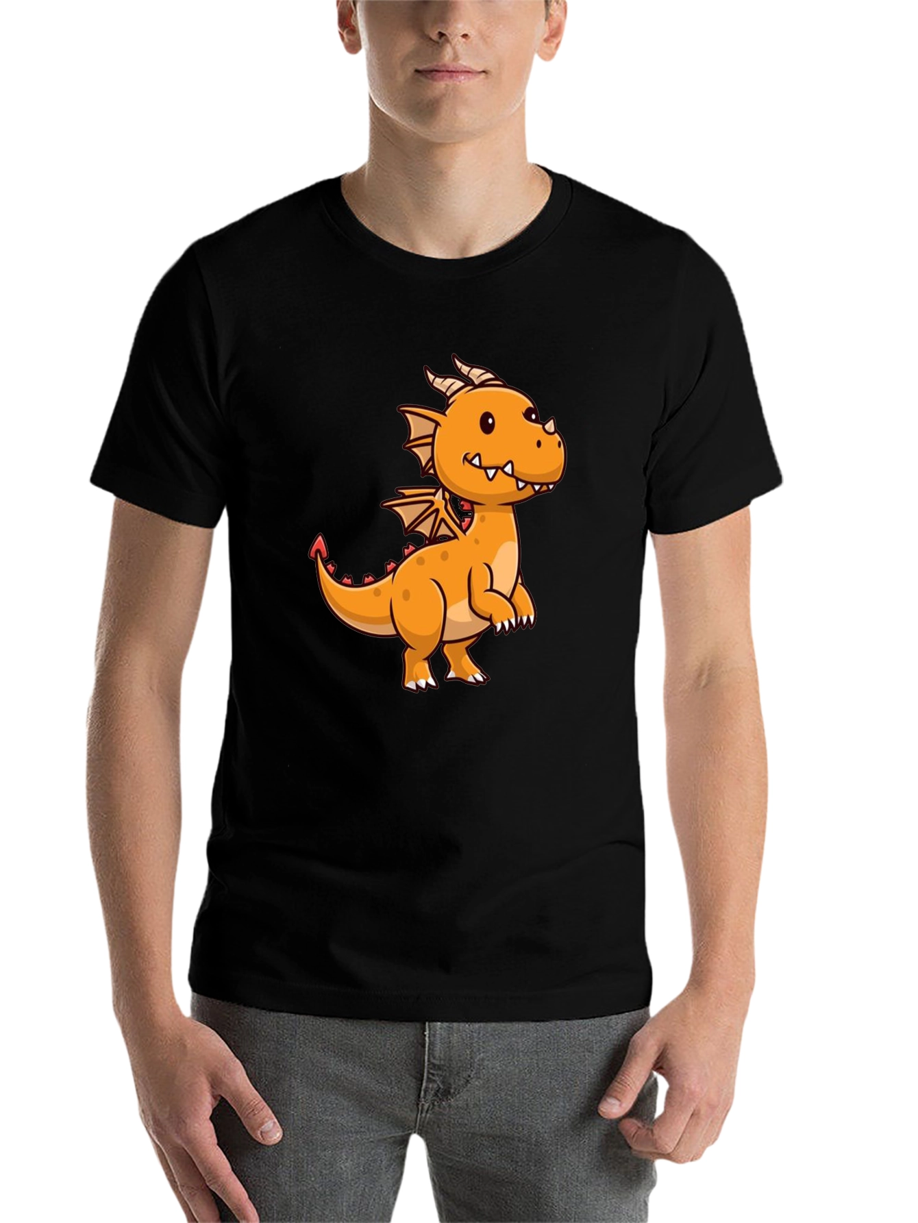 Black Dragon Graphic Tee - Black Cotton T-Shirt view 7