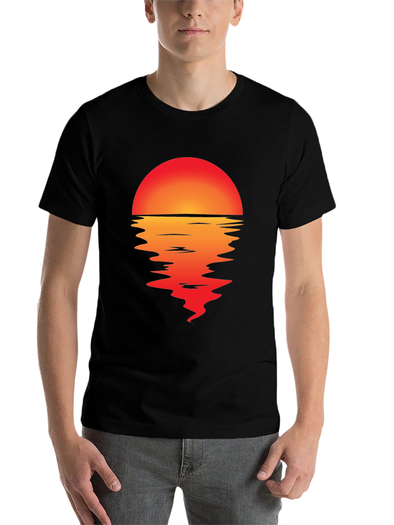 Black Sunset Graphic T-Shirt view 7