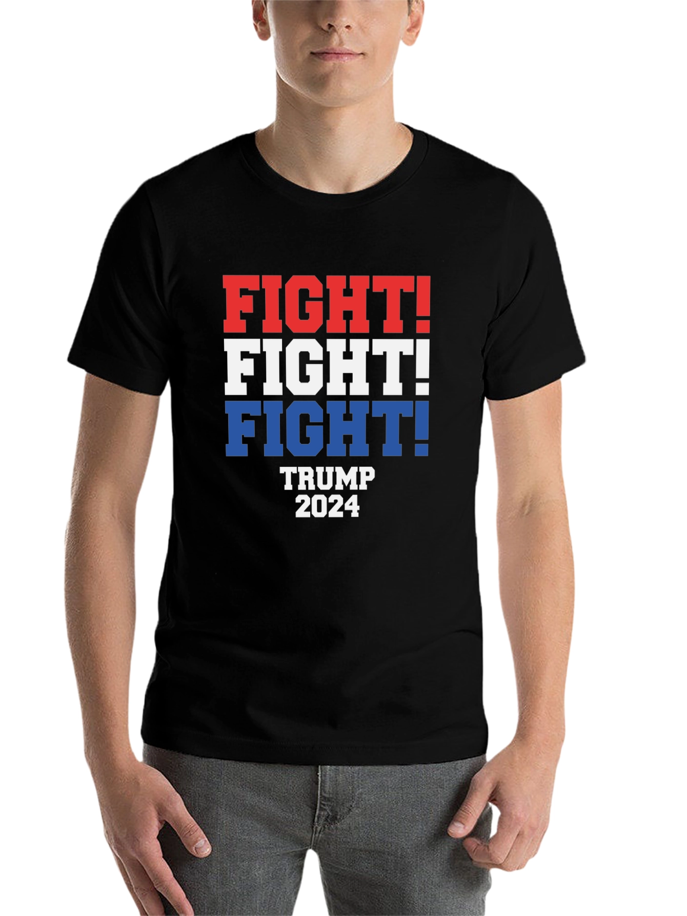 Black Fight! Trump 2024 Patriotic T-Shirt view 7