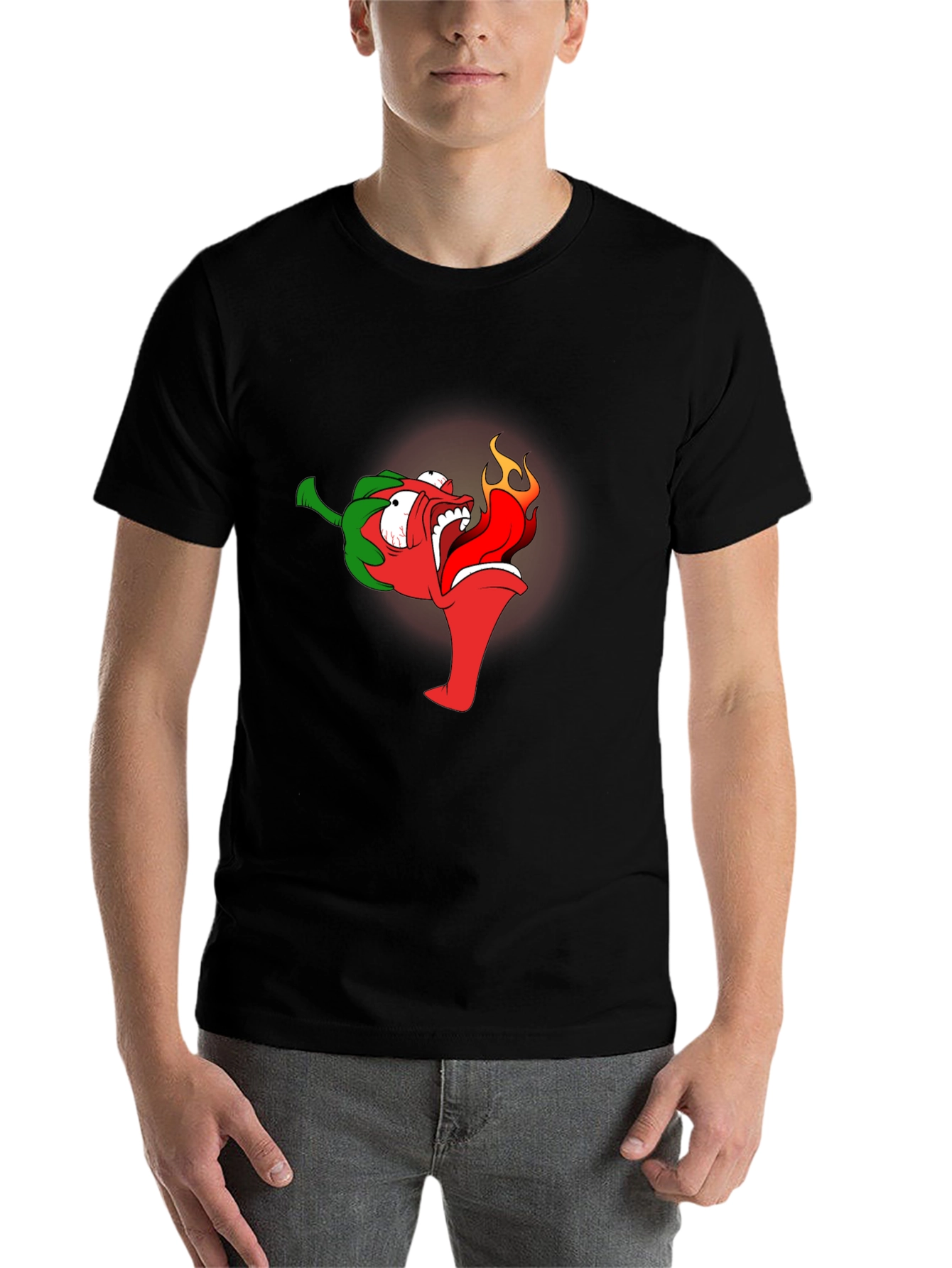 Spicy Pepper Graphic Tee - Black Cotton Shirt - 7