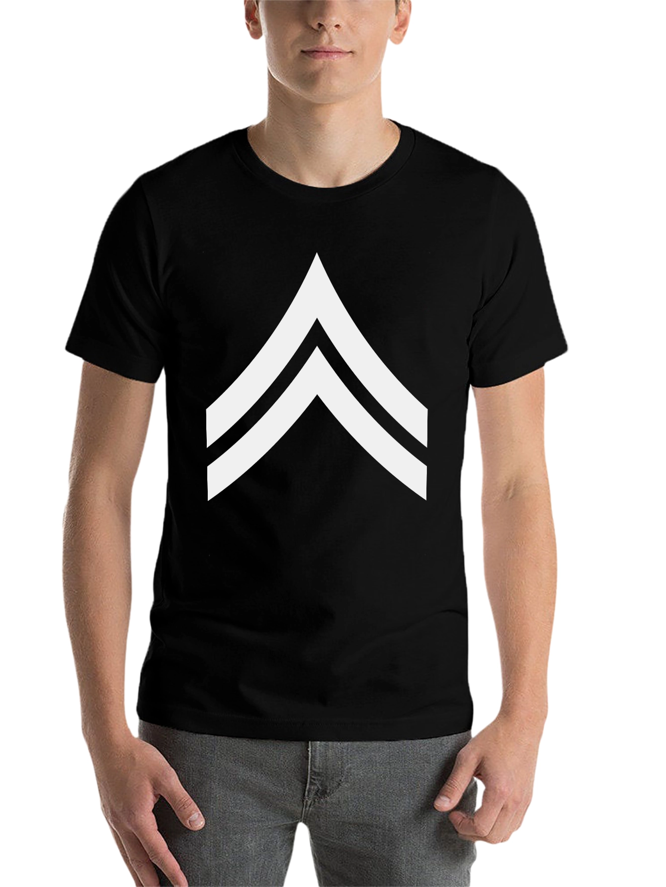 Black Sergeant Chevron Graphic Tee - Black view 7