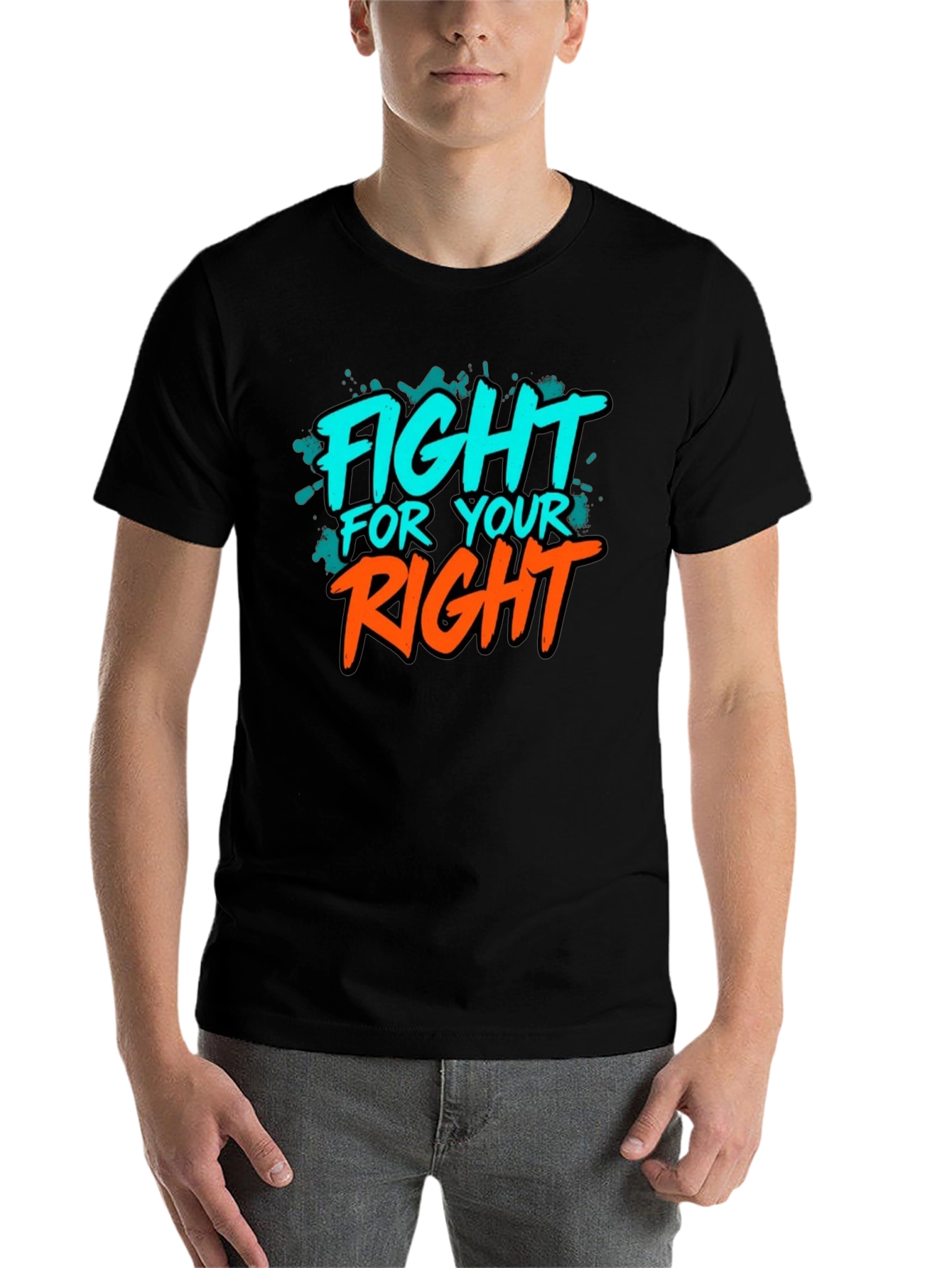 Black Fight For Your Right Graphic Tee view 7