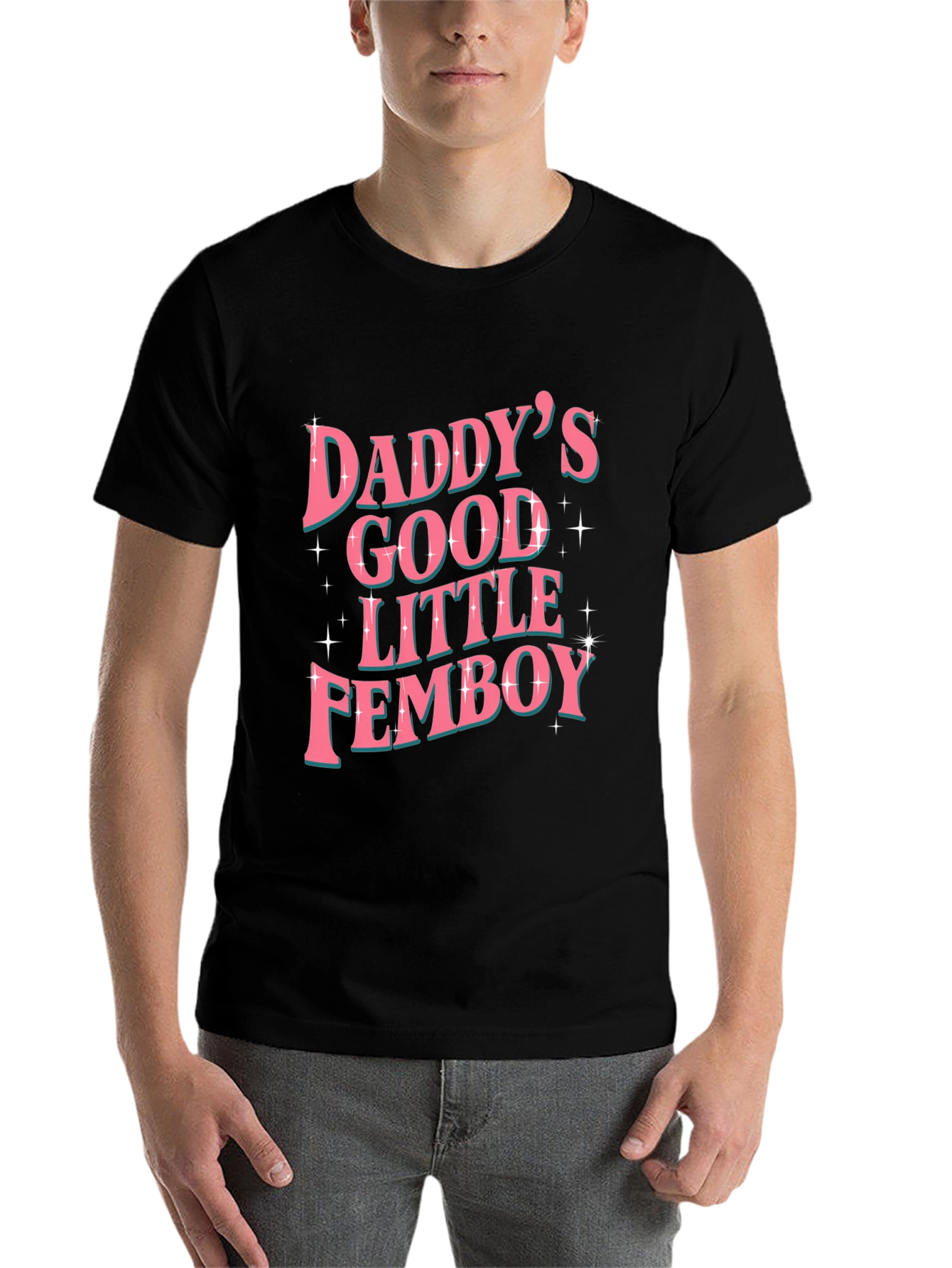 Black Daddy's Good Little Femboy Graphic Tee view 7