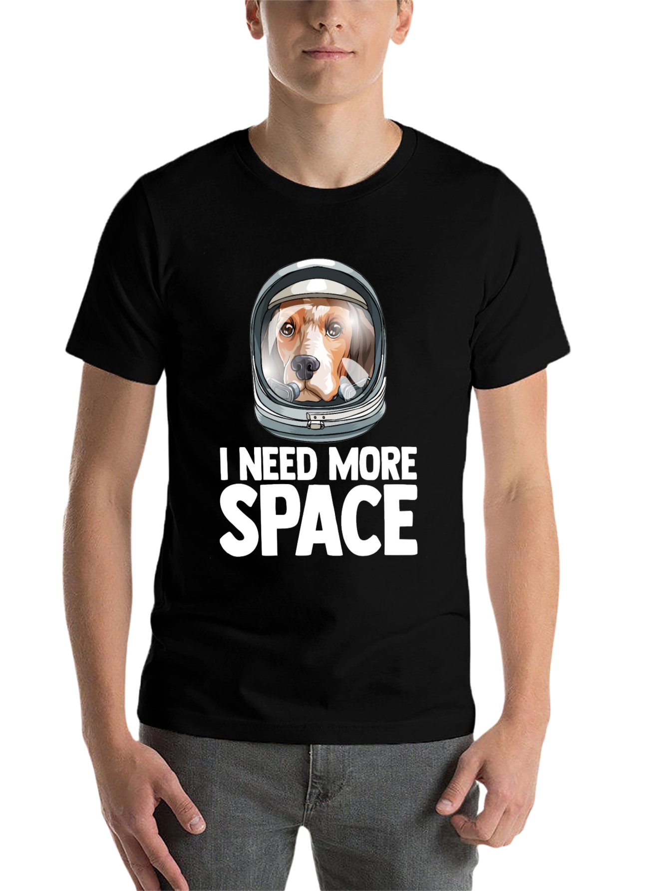 Black Dog Astronaut T-Shirt - I Need More Space view 7