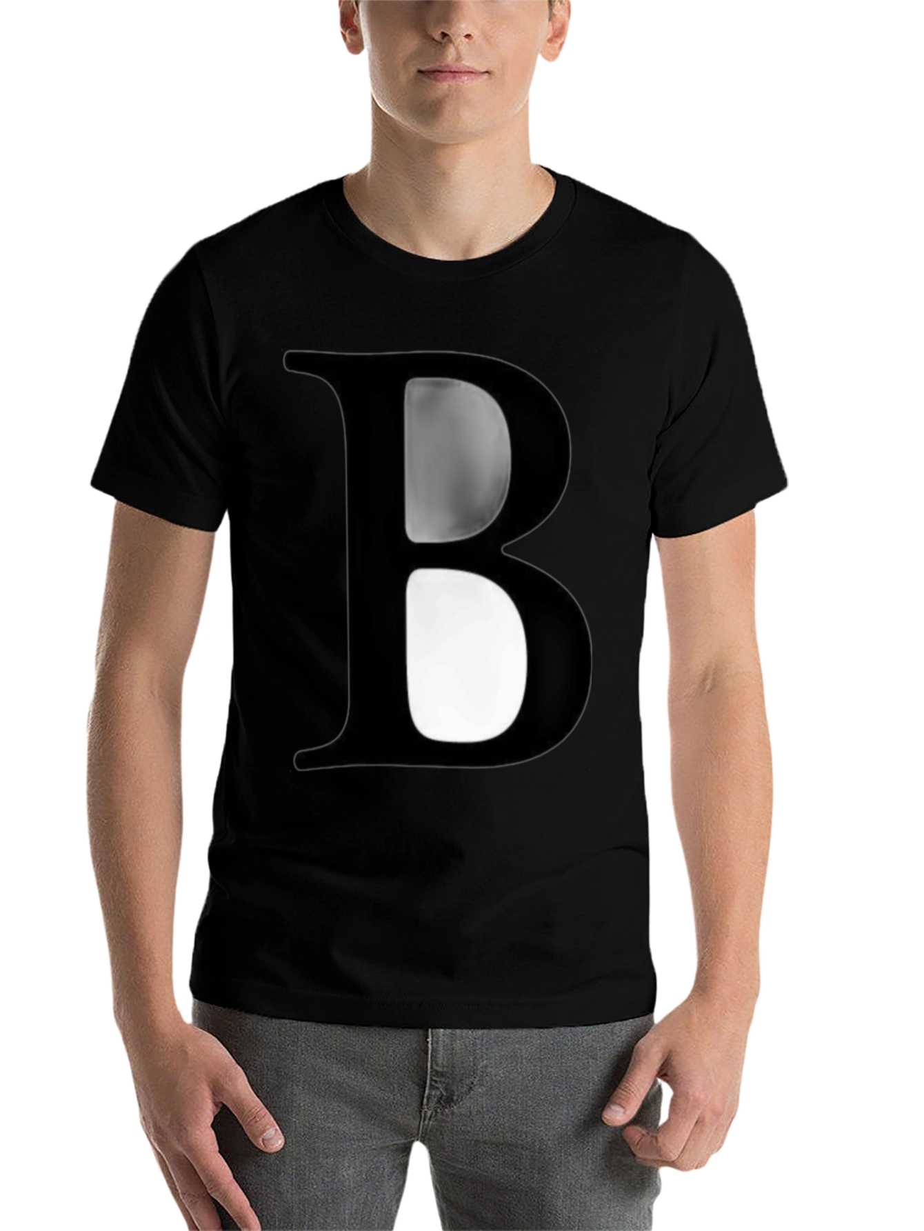 Black Bold "B" Graphic T-Shirt - Stylish Casual Wear view 7