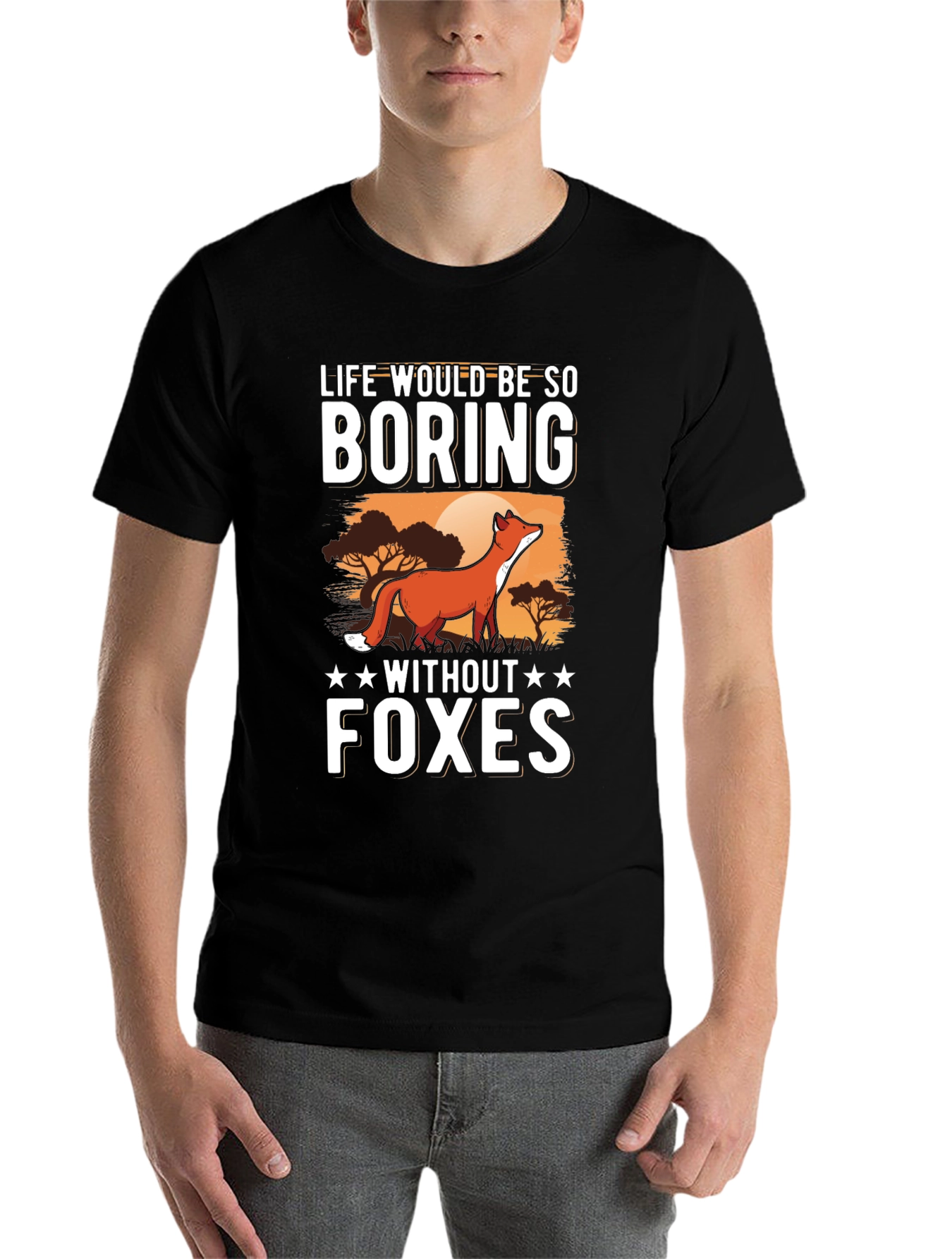Black Life Would Be So Boring Without Foxes T-Shirt view 7