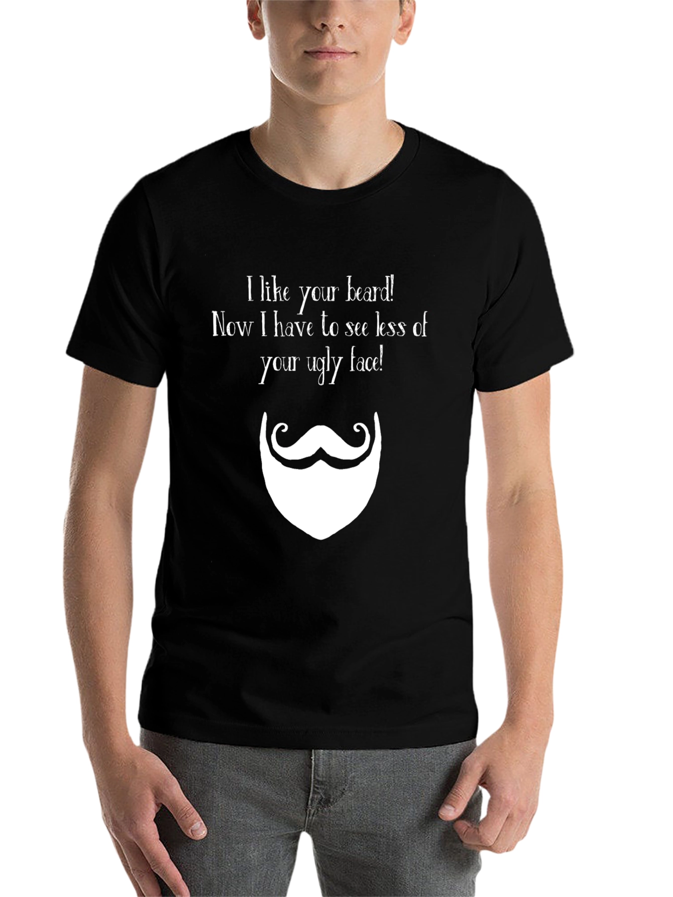 Black Funny Beard T-Shirt - I Like Your Beard view 7