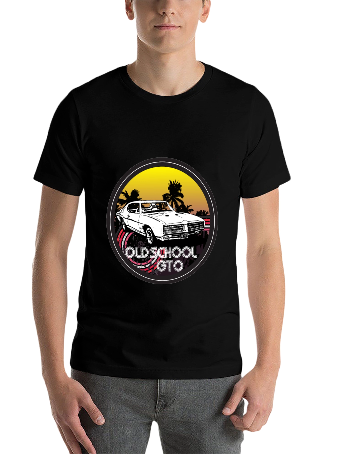 Black Old School GTO T-Shirt - Classic Car Tee view 7
