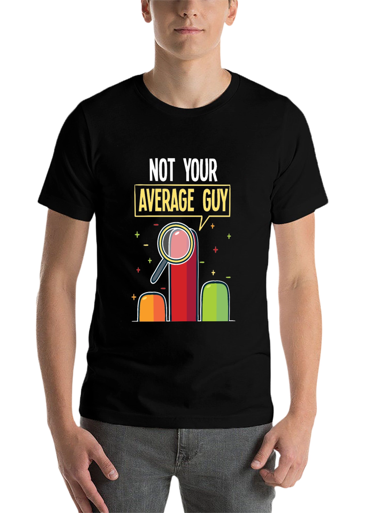 Black Not Your Average Guy Graphic T-Shirt view 7