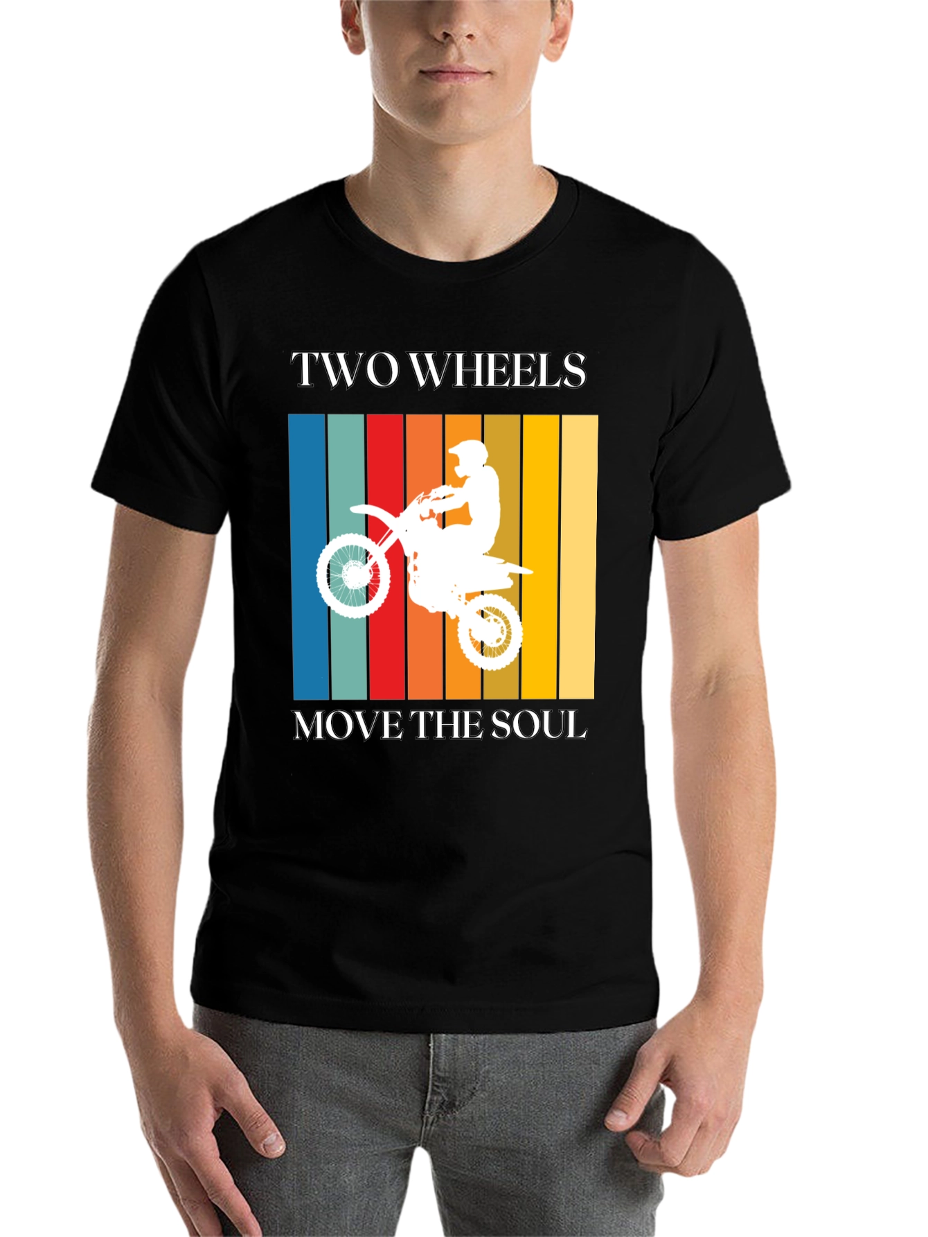 Black Two Wheels Move the Soul Graphic Tee view 7