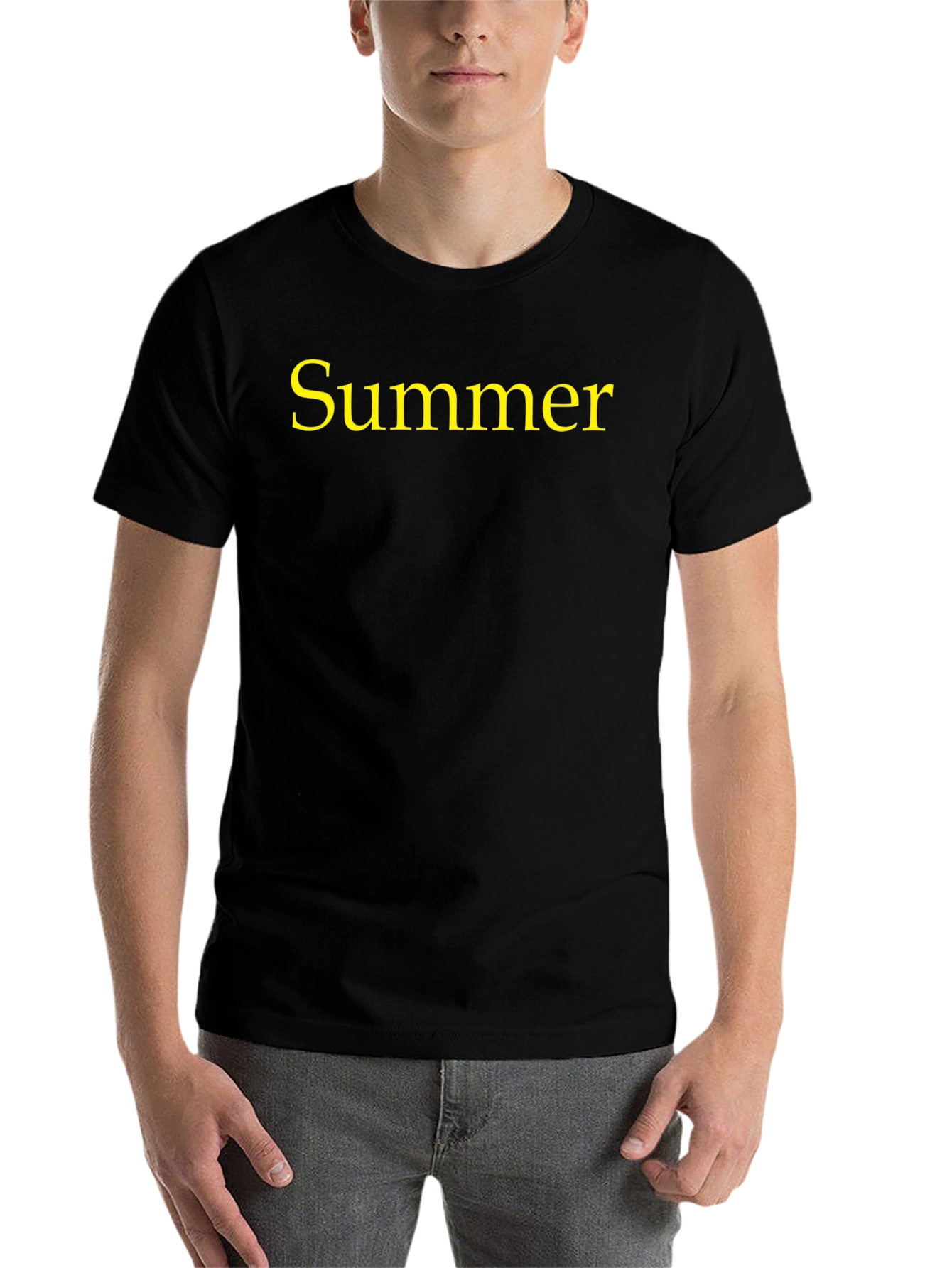 Black Summer Graphic Tee - Black Cotton Blend view 7