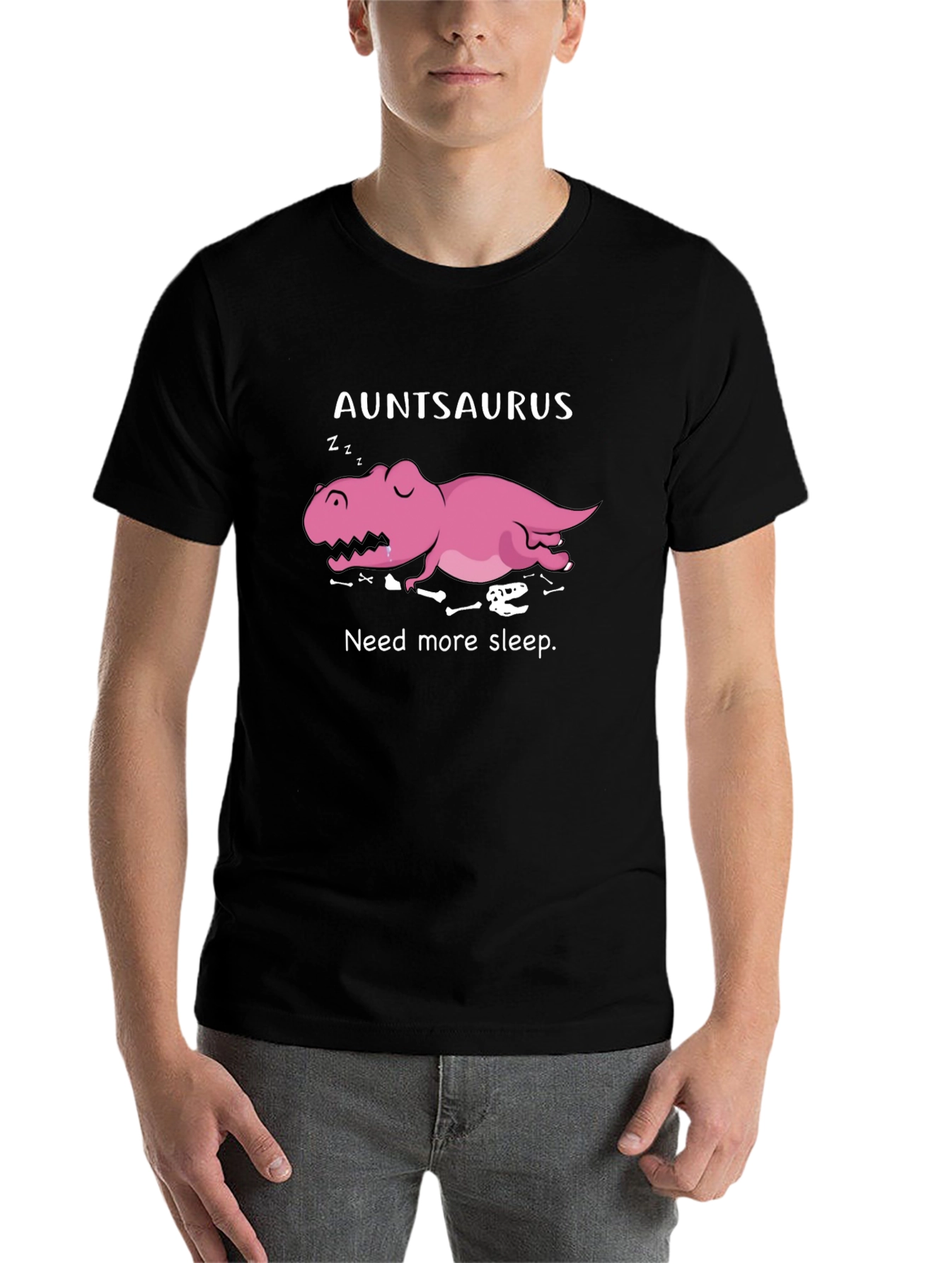 Black Auntsaurus T-Shirt - Need More Sleep Tee view 7