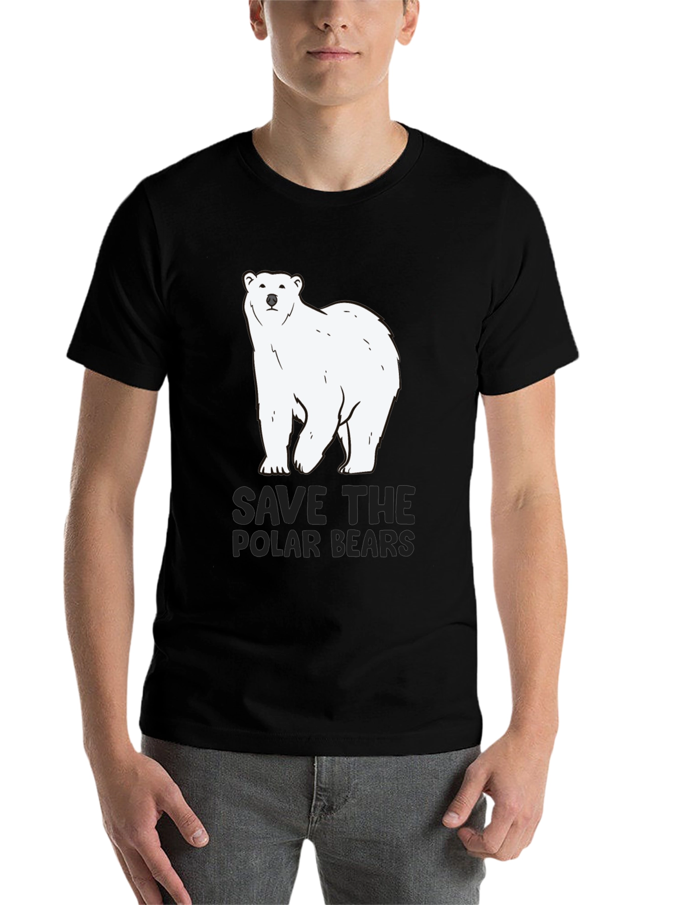 Black Save the Polar Bears Black Tee view 7