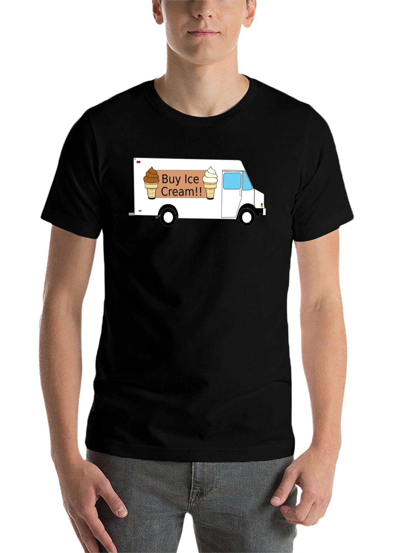 Black Buy Ice Cream T-Shirt - Novelty Tee for Ice Cream Lovers view 7