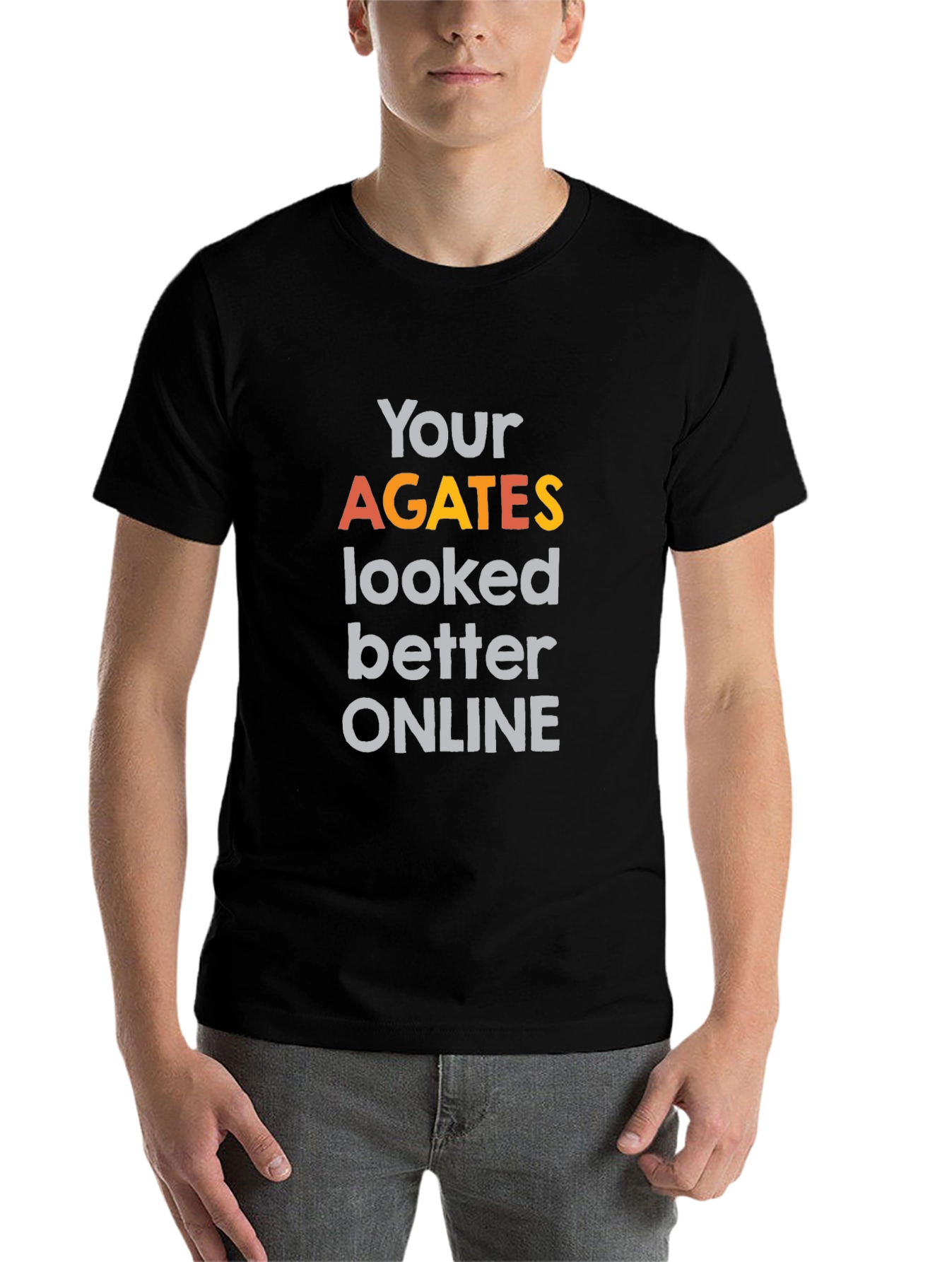 Black Funny Agates Graphic Tee - Novelty Statement T-Shirt view 7