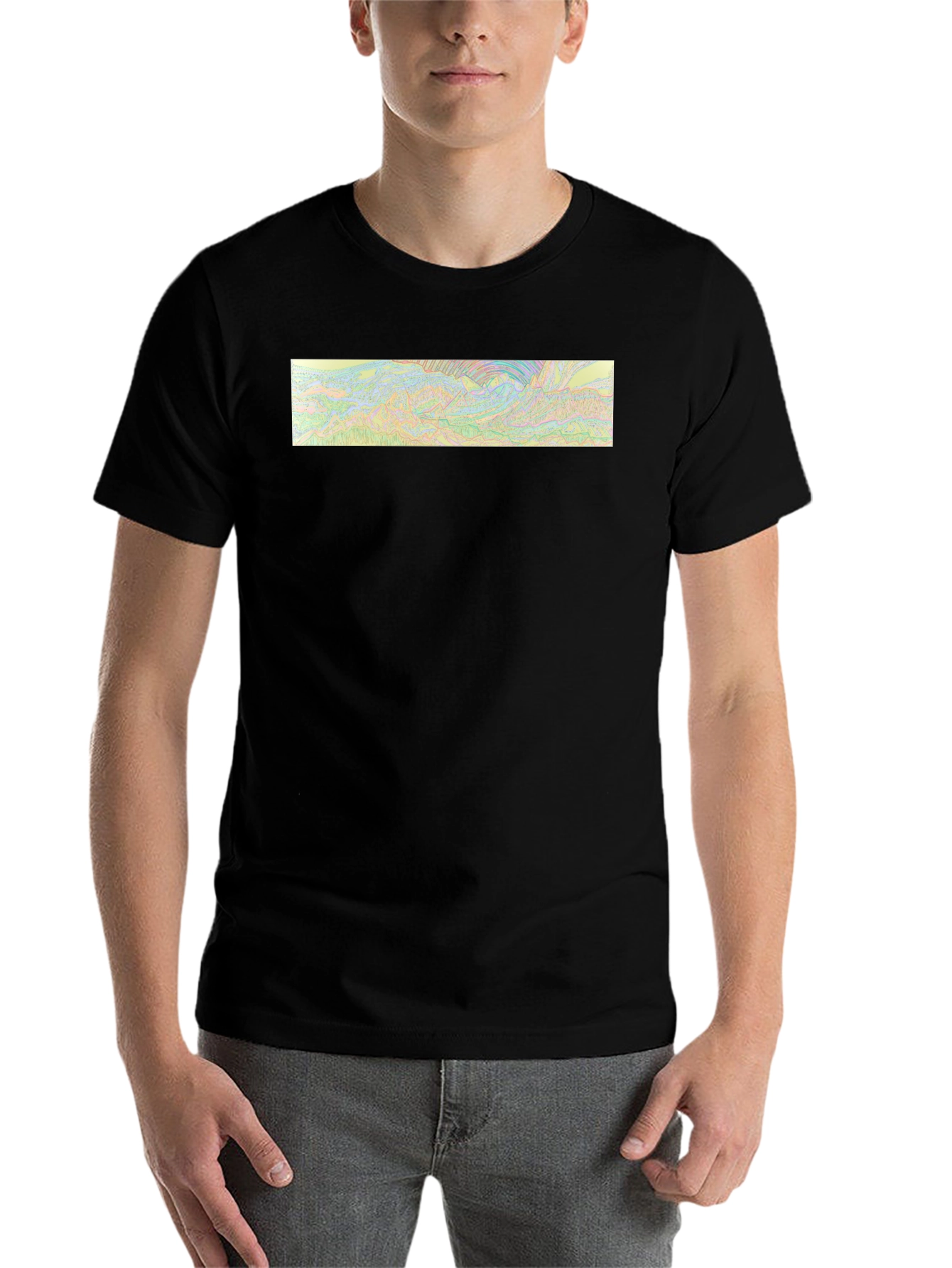 Black Abstract Graphic Tee - Black view 7