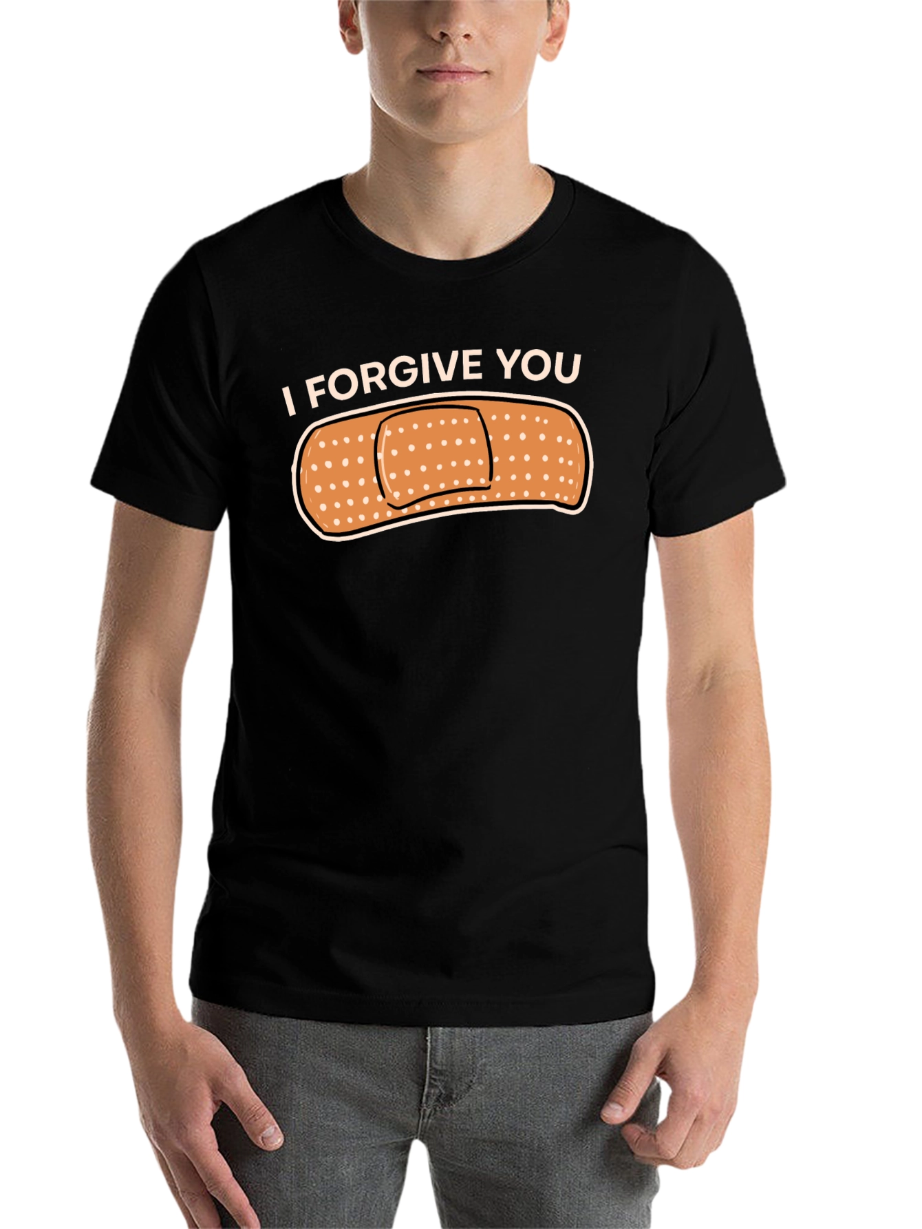 Black I Forgive You Band-Aid Graphic T-Shirt view 7