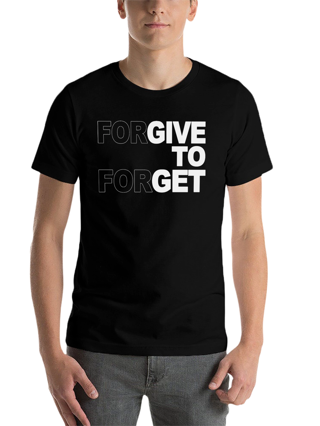 Black Forgive to Forget Graphic T-Shirt view 7