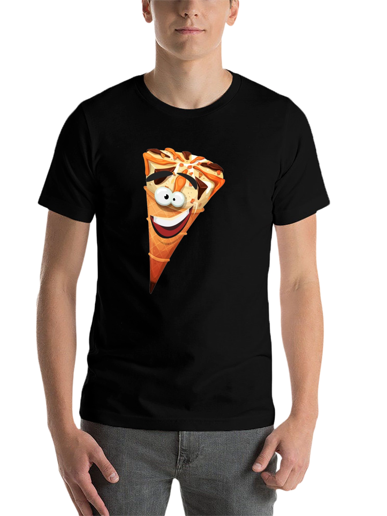 Black Funny Ice Cream Cone Graphic T-Shirt view 7