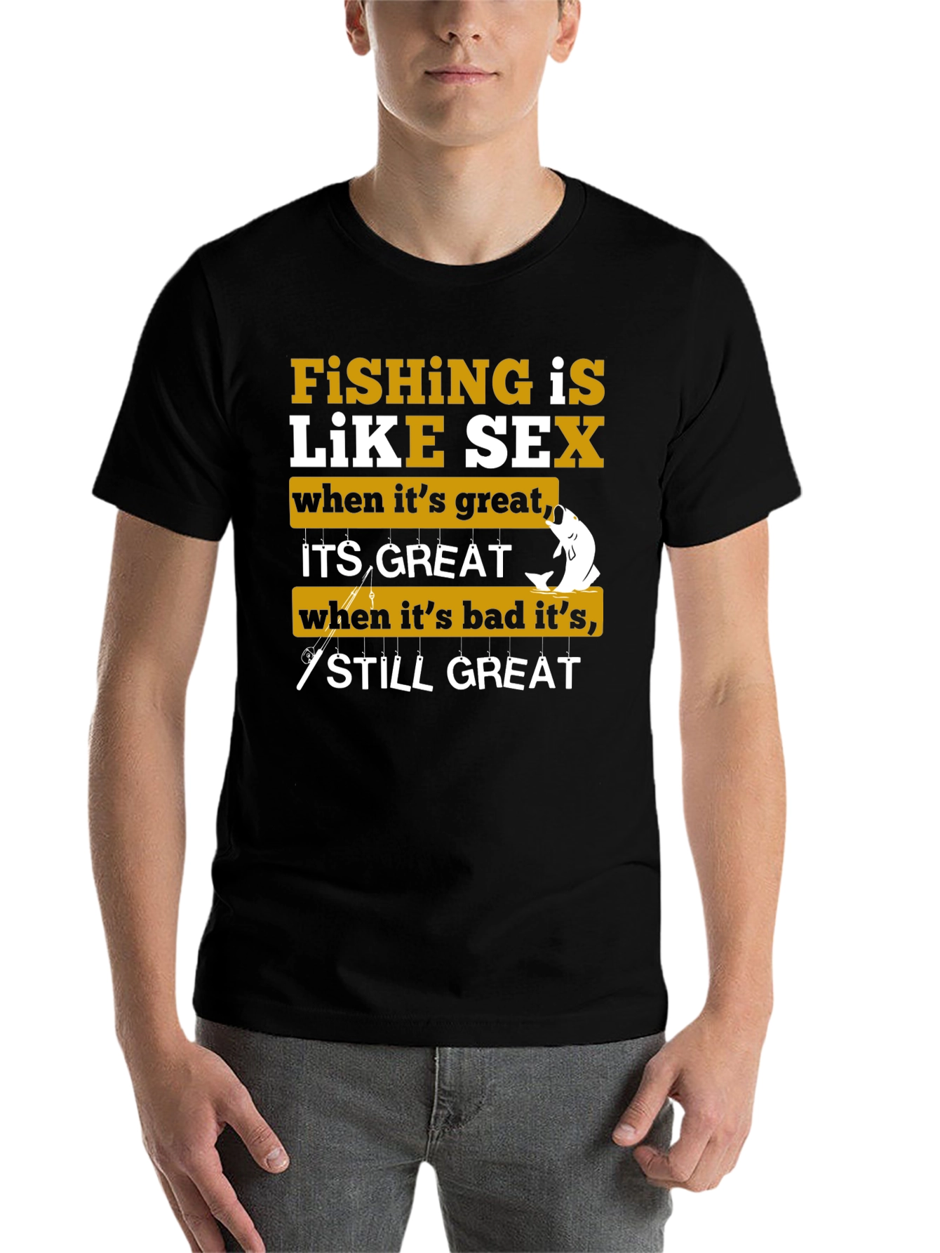 Black Fishing is Like Sex Graphic T-Shirt view 7
