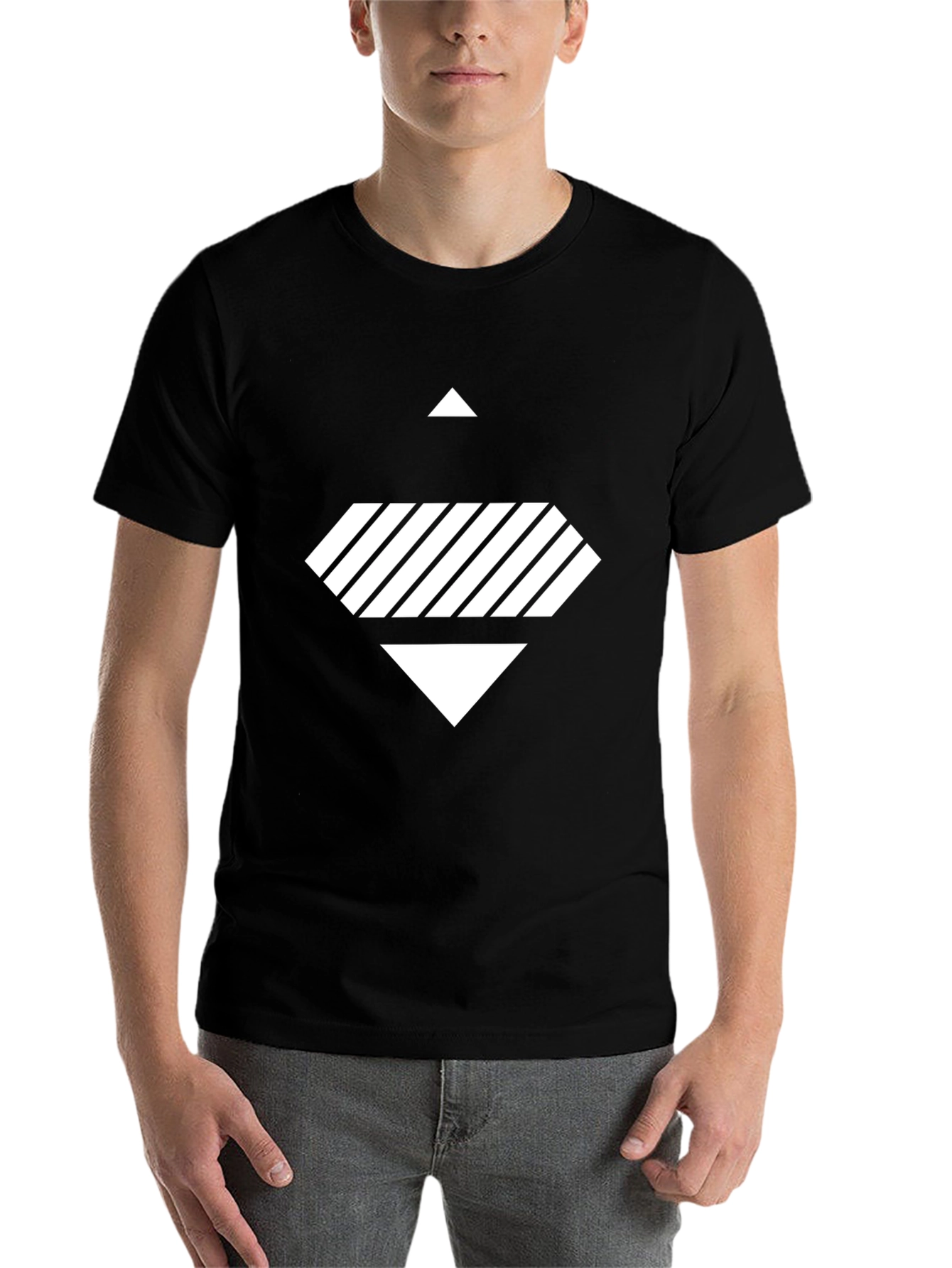 Black Abstract Graphic Black T-Shirt view 7