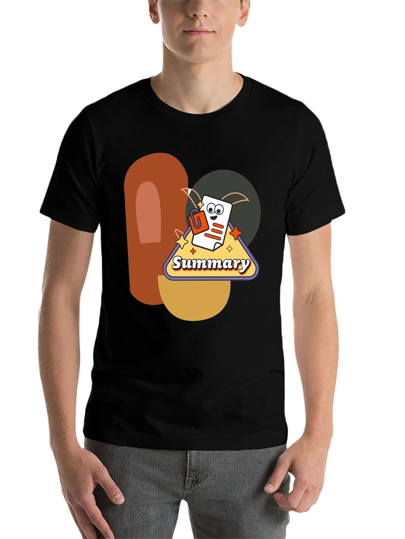 Black Summary Graphic Tee - Retro Style view 7