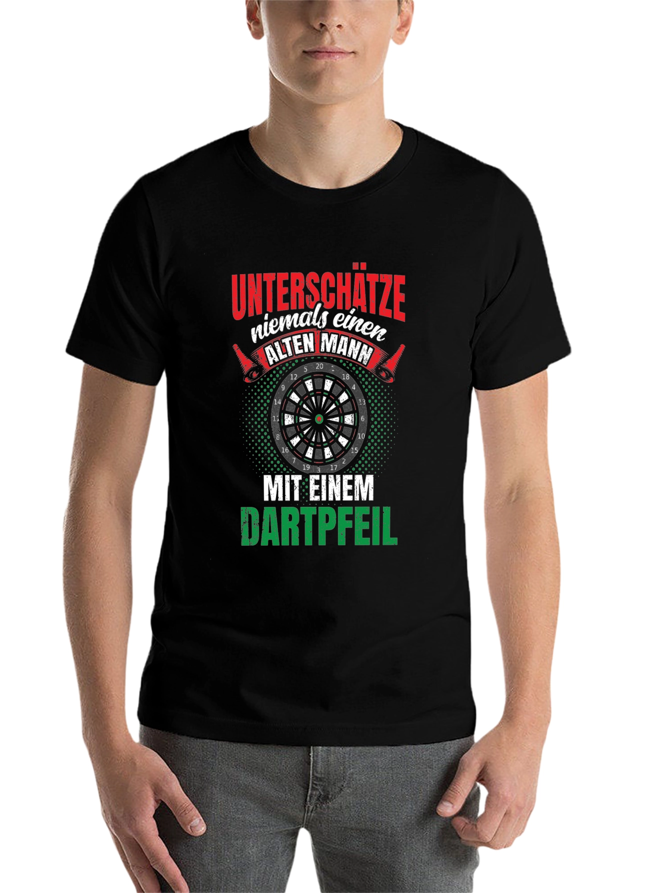 Black Funny Dart Player T-Shirt: Never Underestimate an Old Man view 7