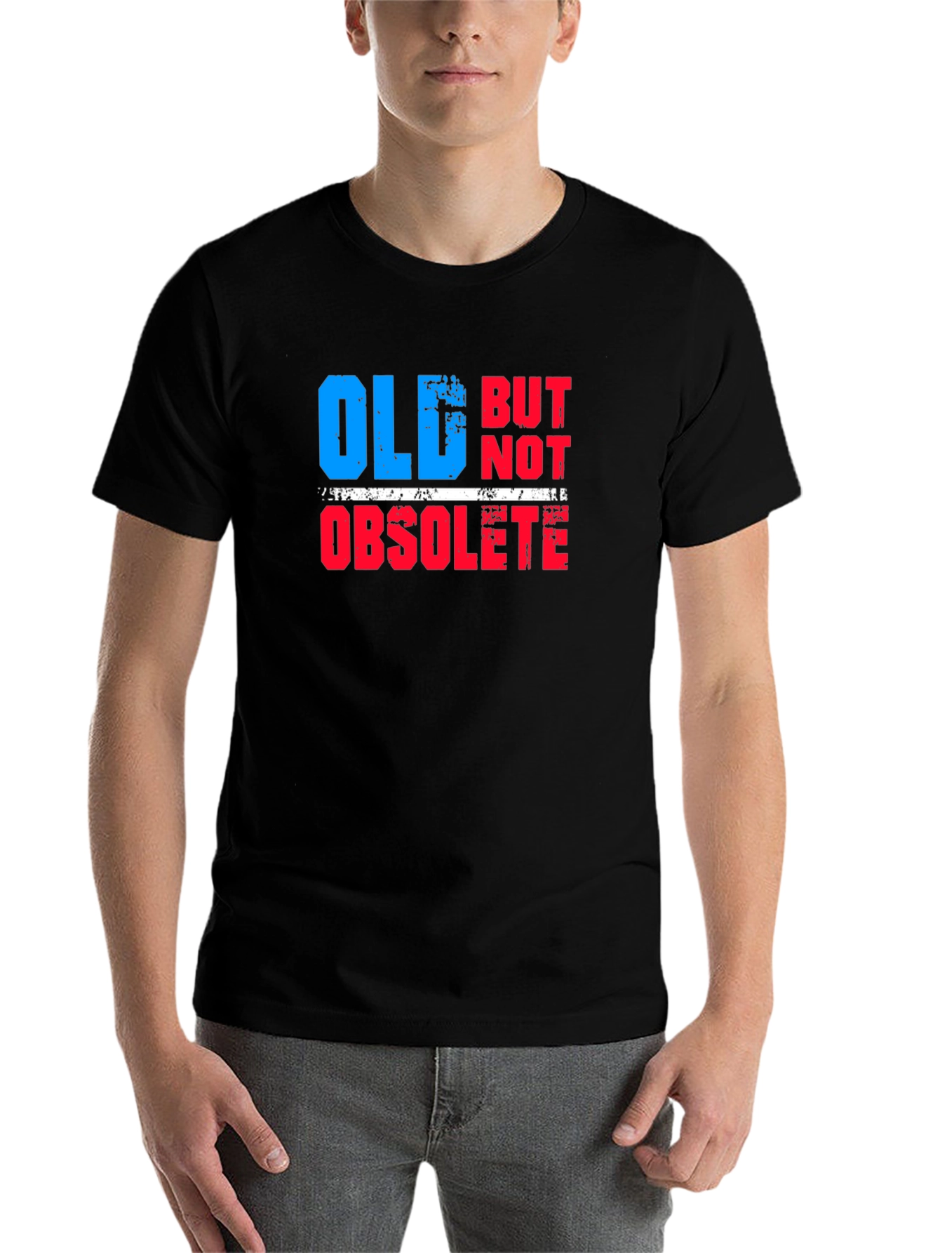 Black Old But Not Obsolete Graphic Tee view 7