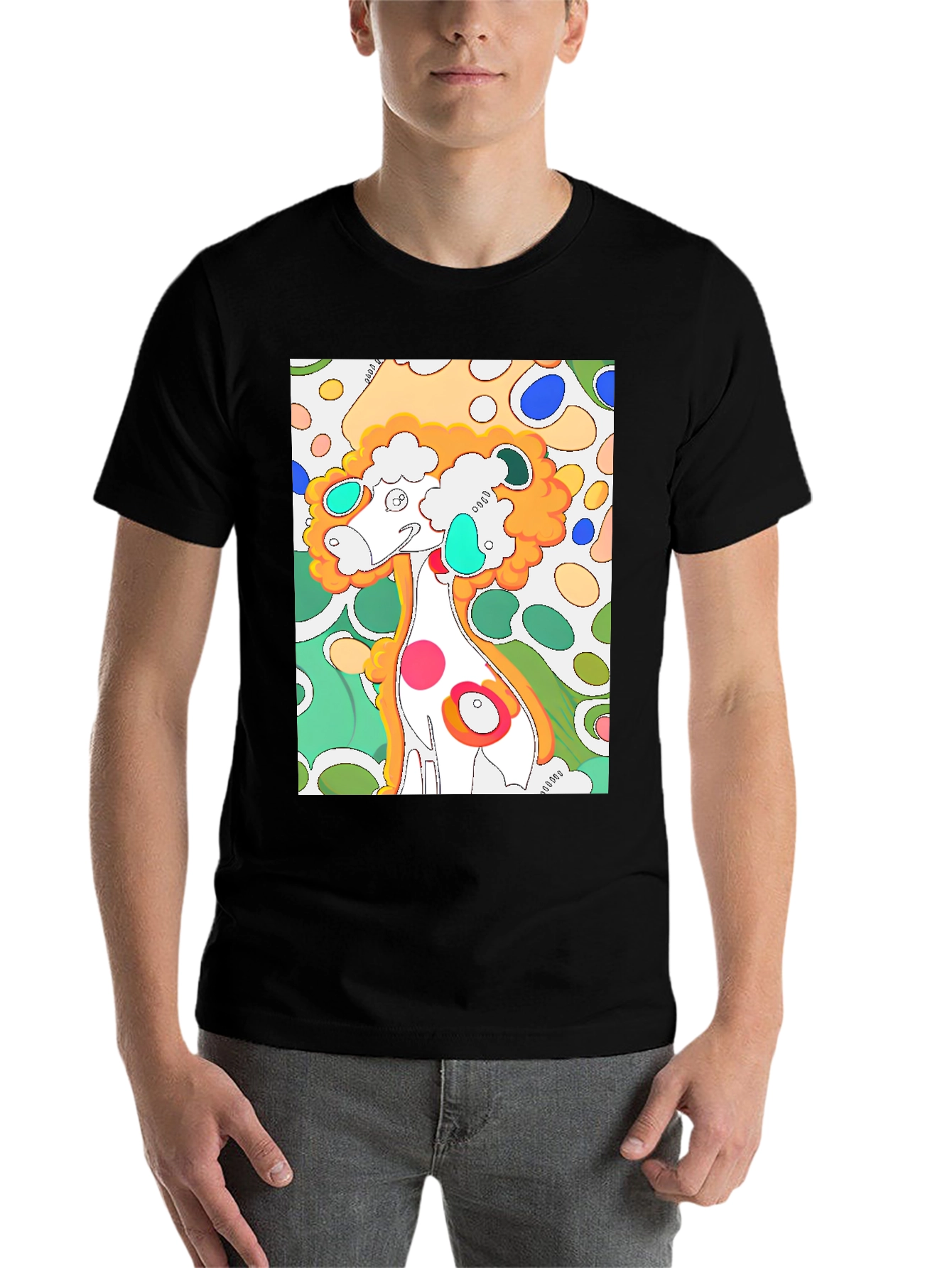 Black Funky Art Graphic T-Shirt - Quirky Design view 7