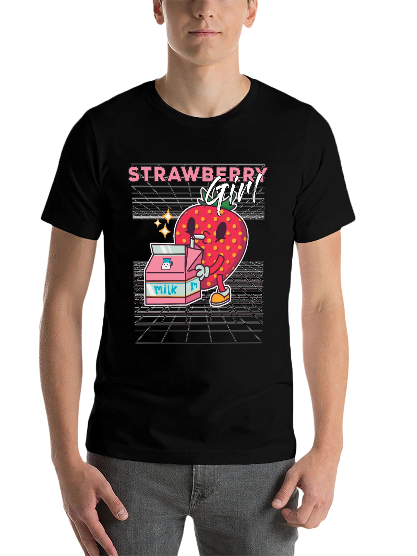 Black Strawberry Girl Graphic Tee view 7