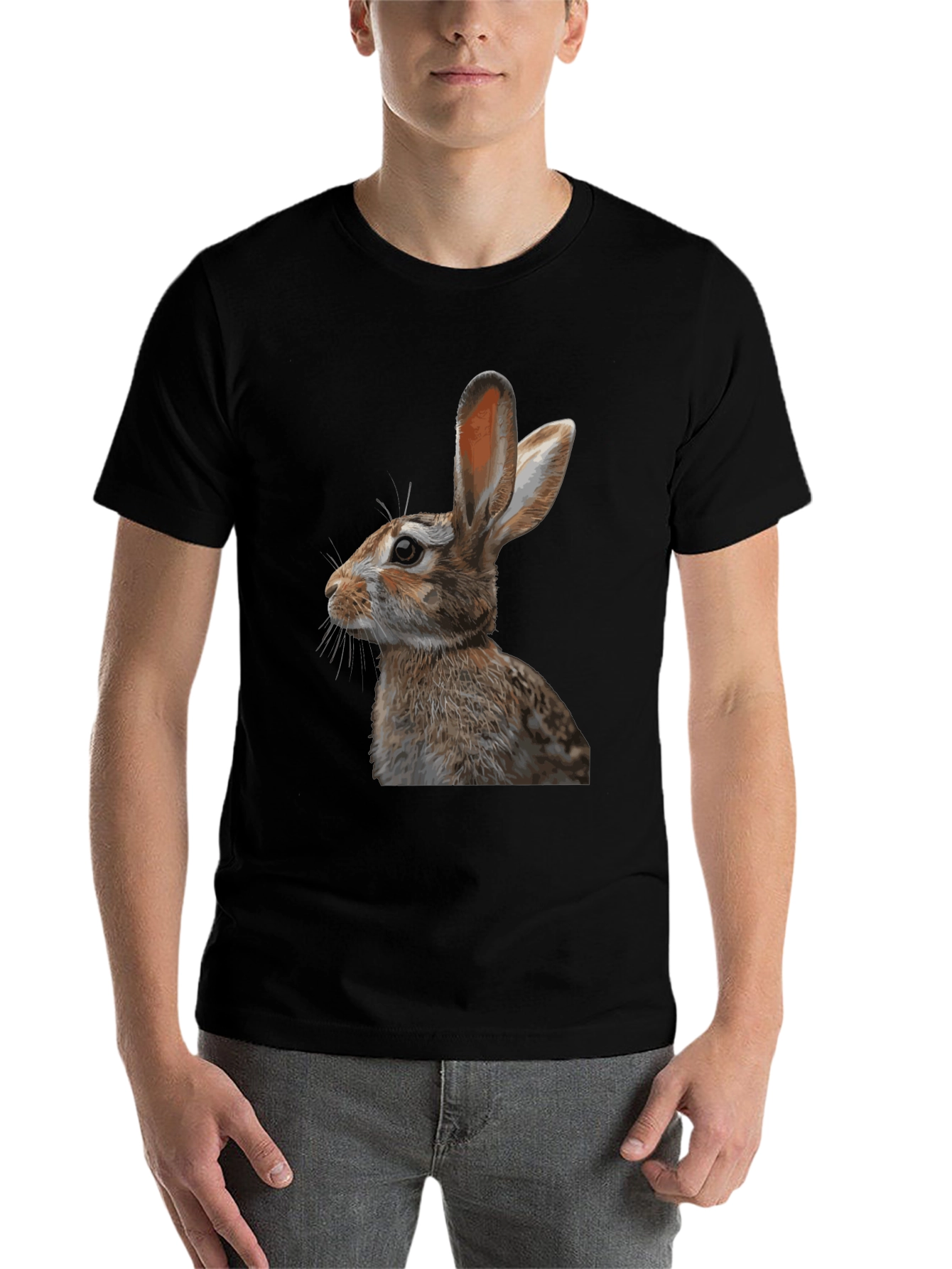 Black Rabbit Graphic Tee - Stylish Black T-Shirt view 7