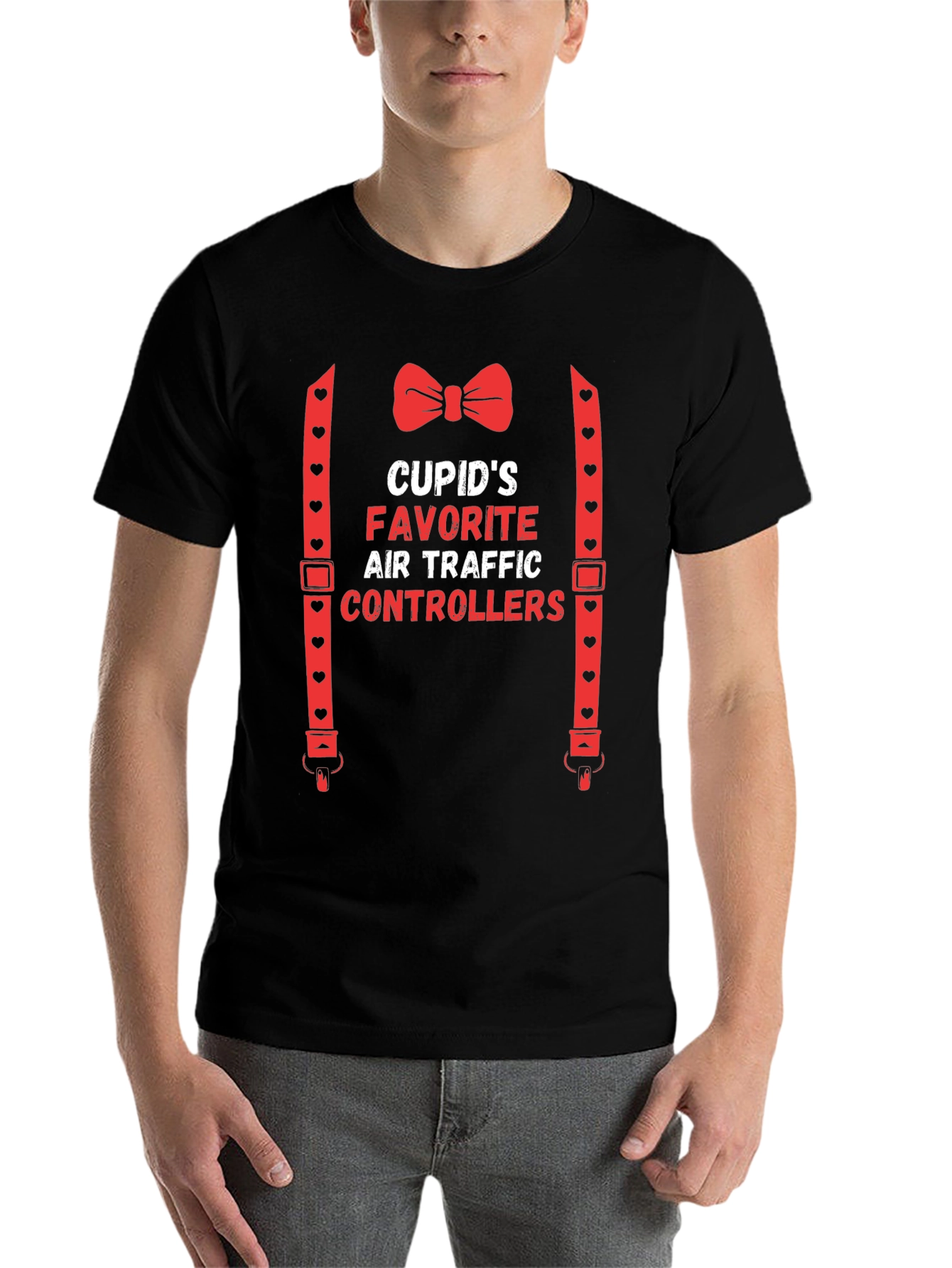 Black Cupid's Favorite Air Traffic Controllers T-Shirt view 7