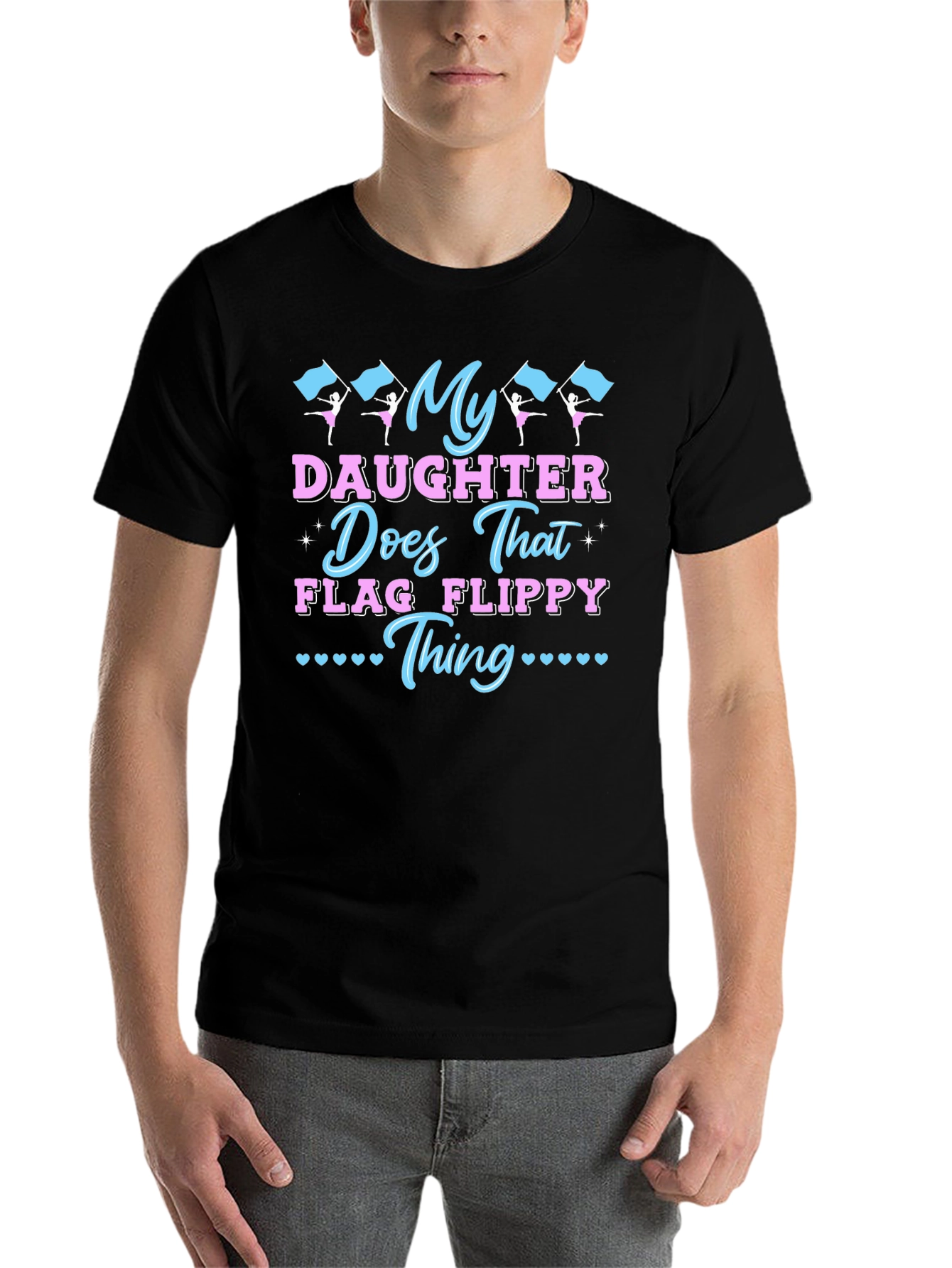 Black My Daughter Does That Flag Flippy Thing T-Shirt view 7