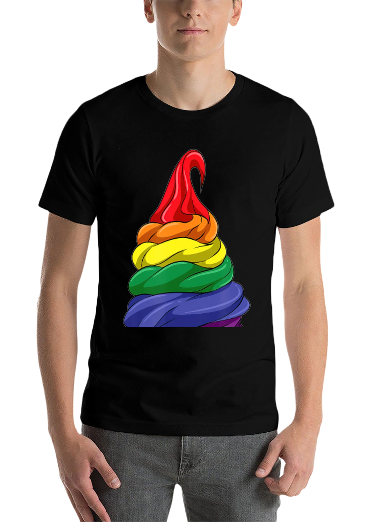 Black Rainbow Swirl T-Shirt - Pride Apparel view 7