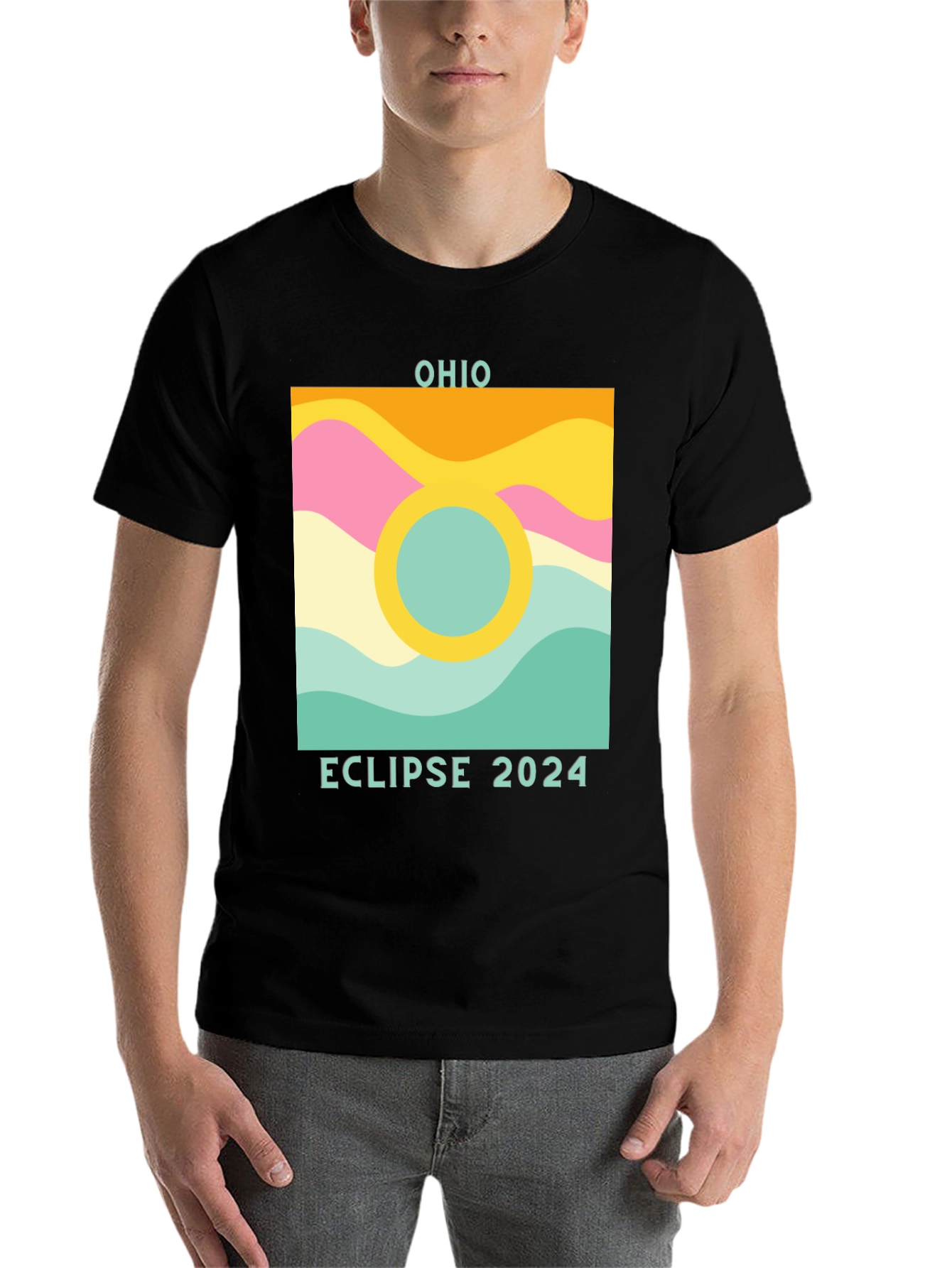 Black Ohio Eclipse 2024 Graphic Tee view 7