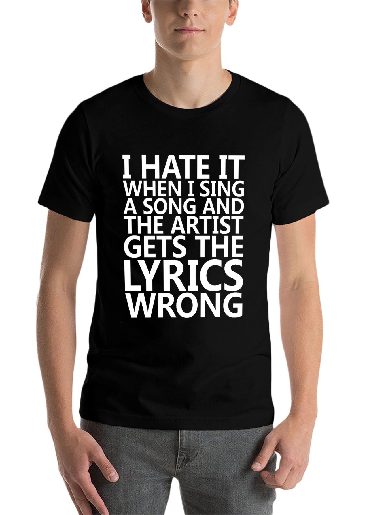 Black Funny 'I Hate It When I Sing' T-Shirt view 7