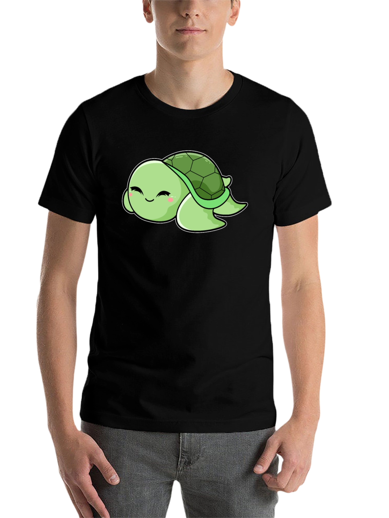 Black Cute Turtle Graphic Tee - Soft & Stylish view 7
