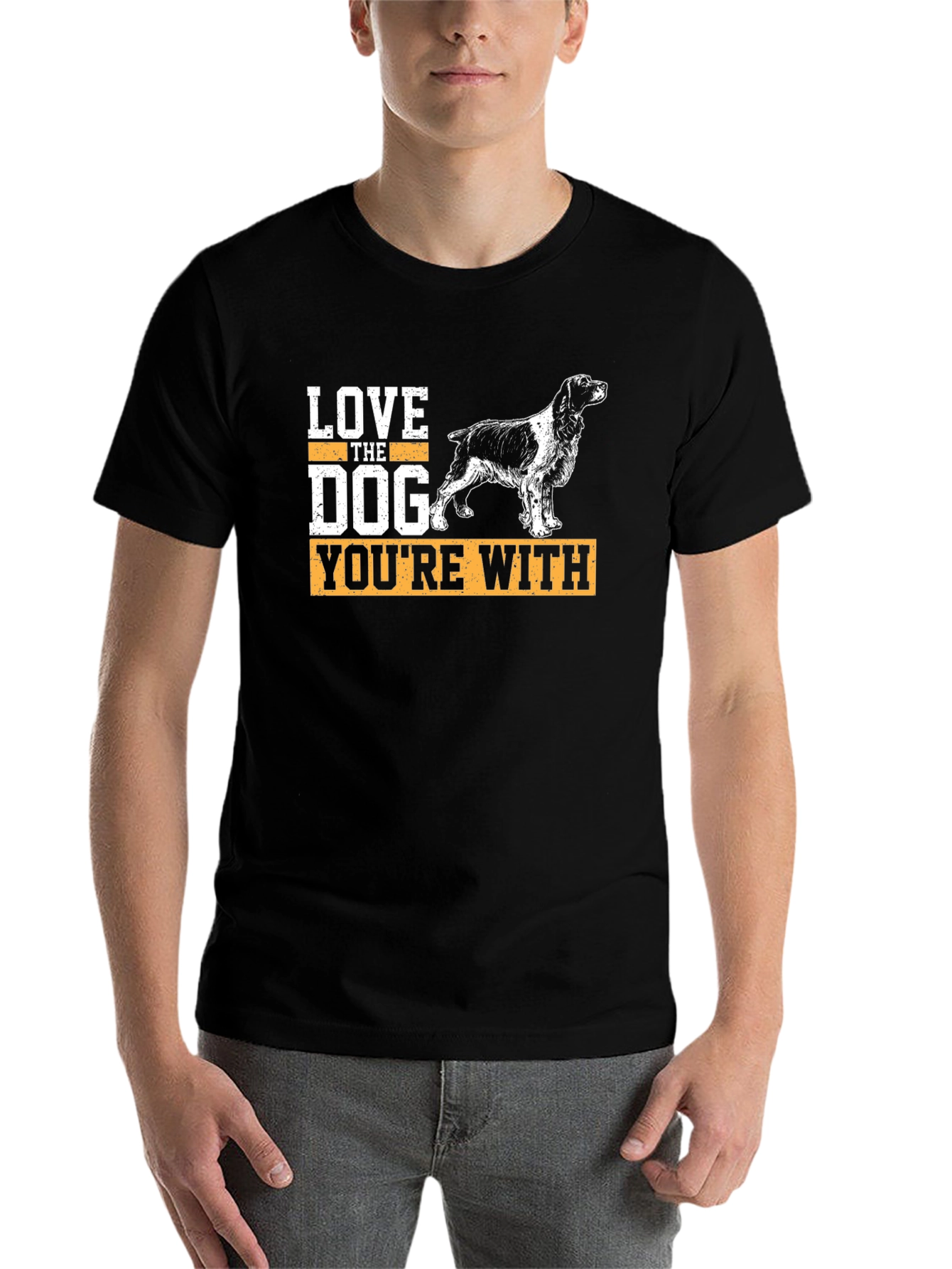 Black Love The Dog You're With Graphic T-Shirt view 7