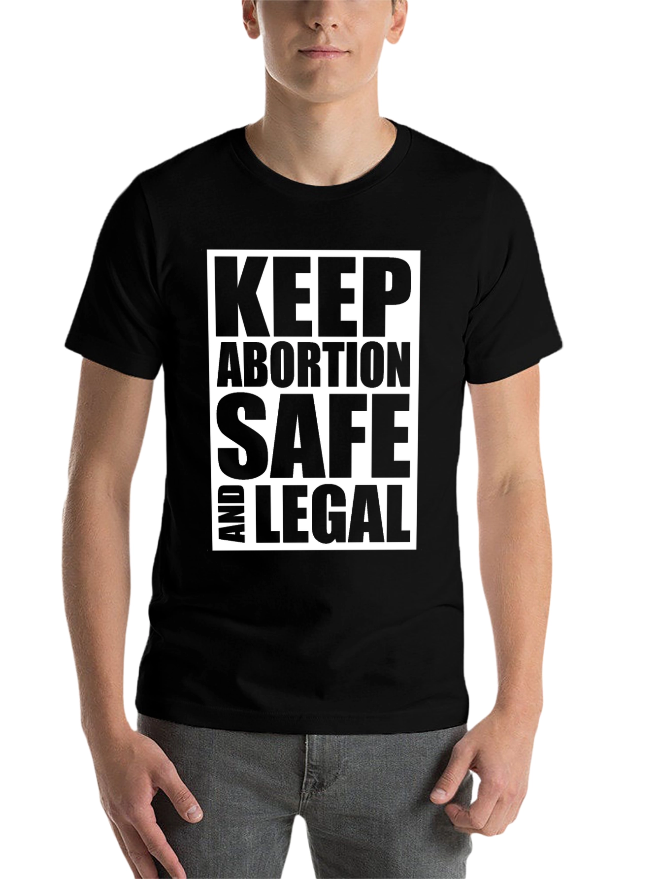 Black Keep Abortion Safe and Legal Black Graphic Tee view 7