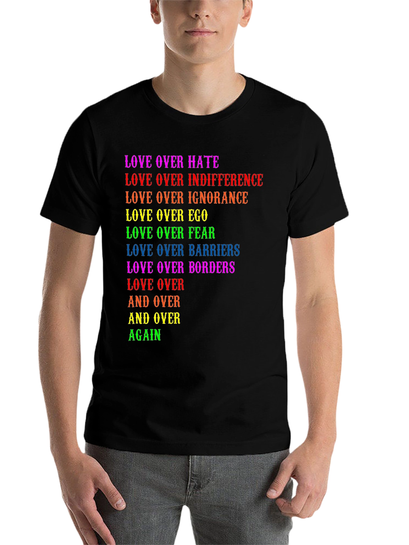 Black Love Over All Graphic Tee - Pride T-Shirt view 7