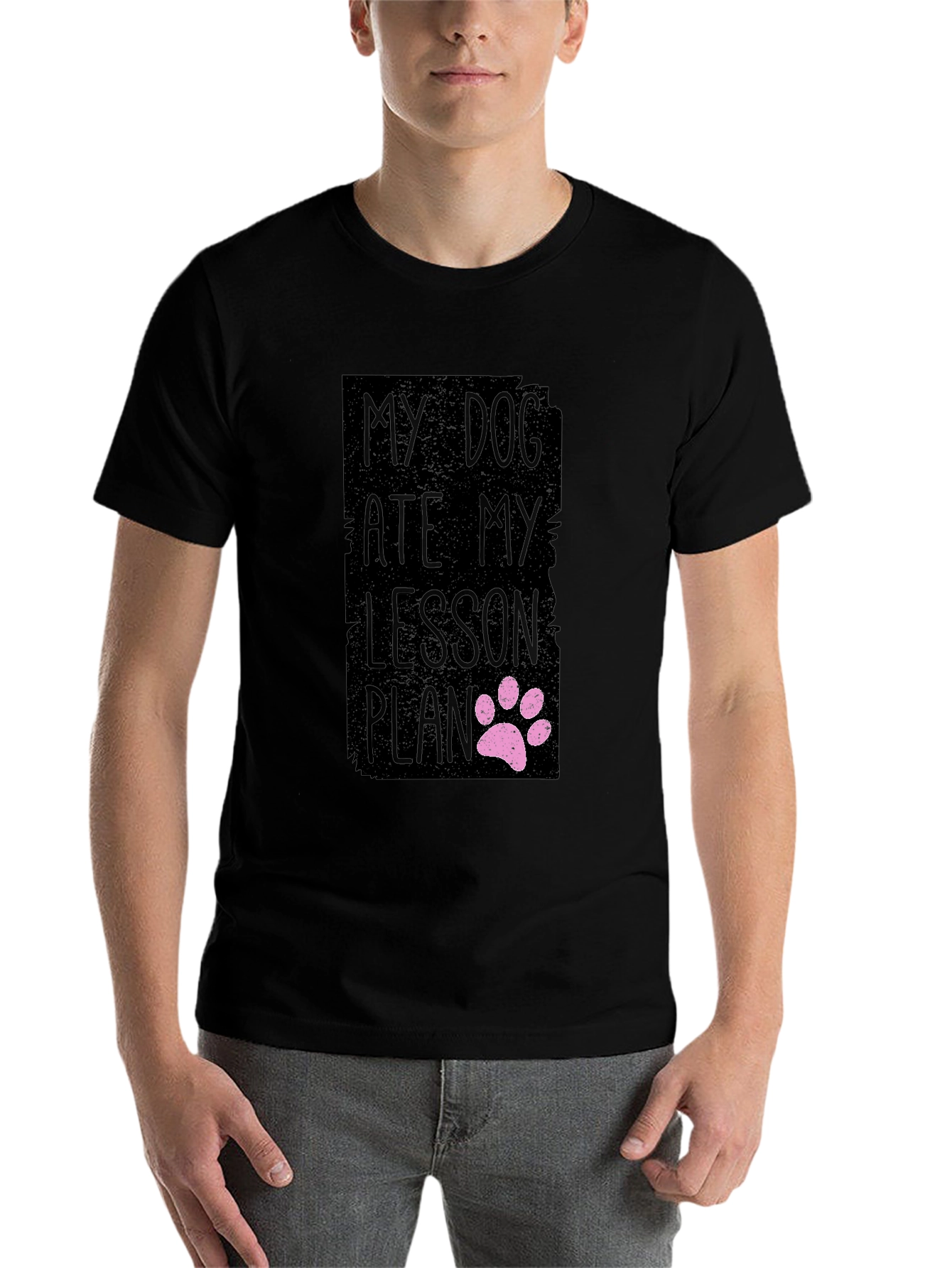 Black My Dog Ate My Lesson Plan Black T-Shirt view 7